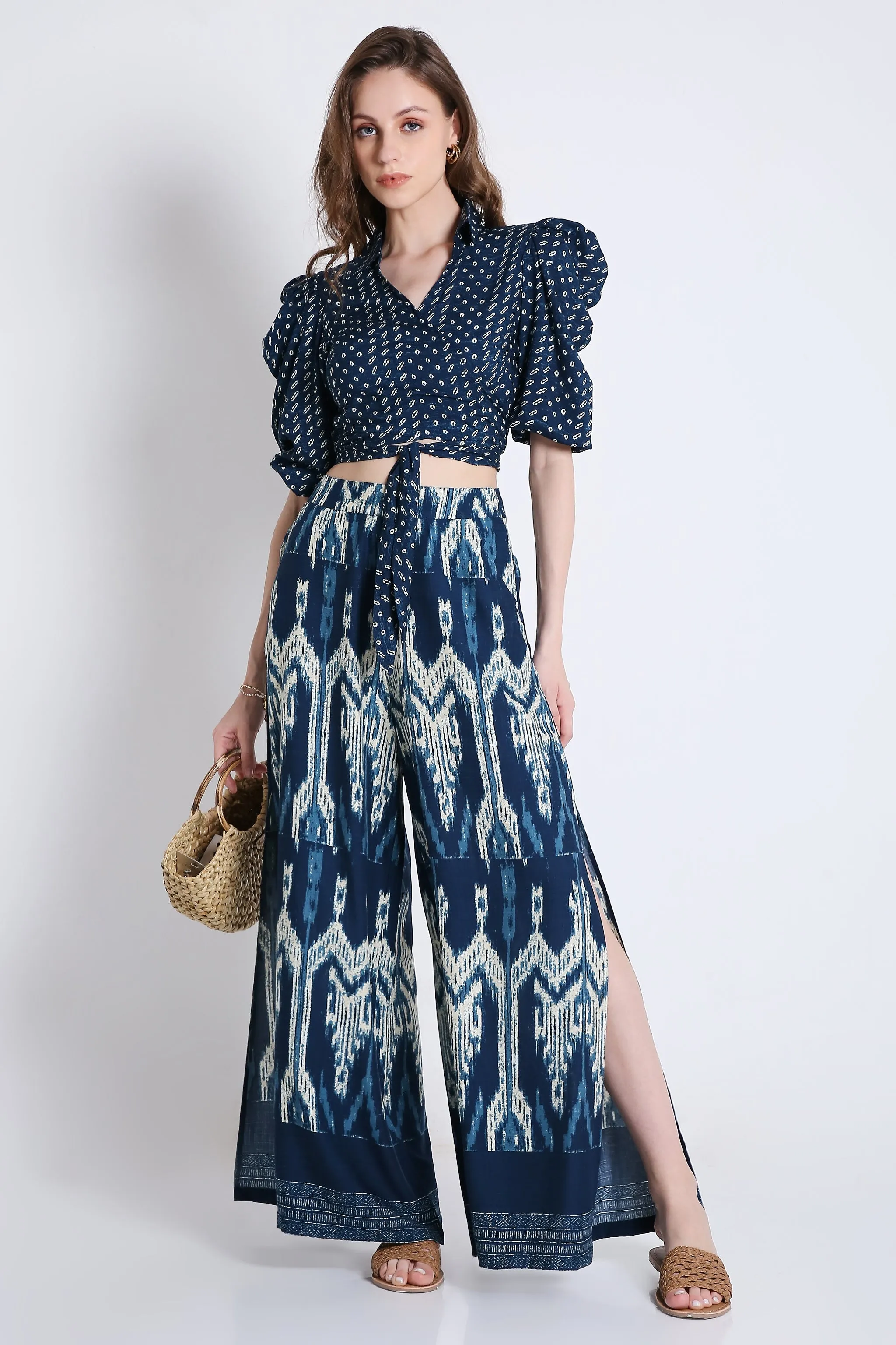 Printed Long Flared Slit Pant French Theory