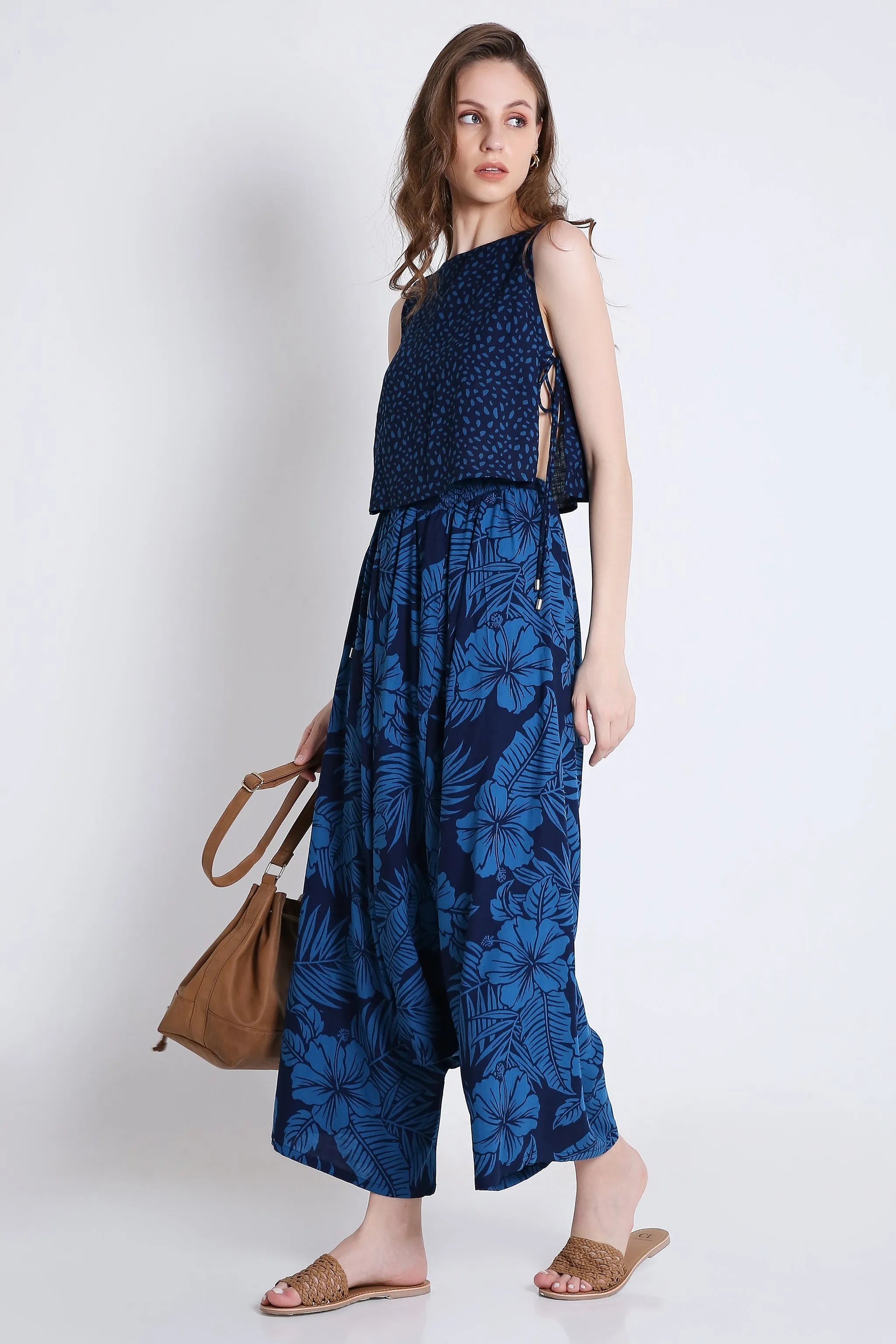 Printed Long Harem Pants French Theory