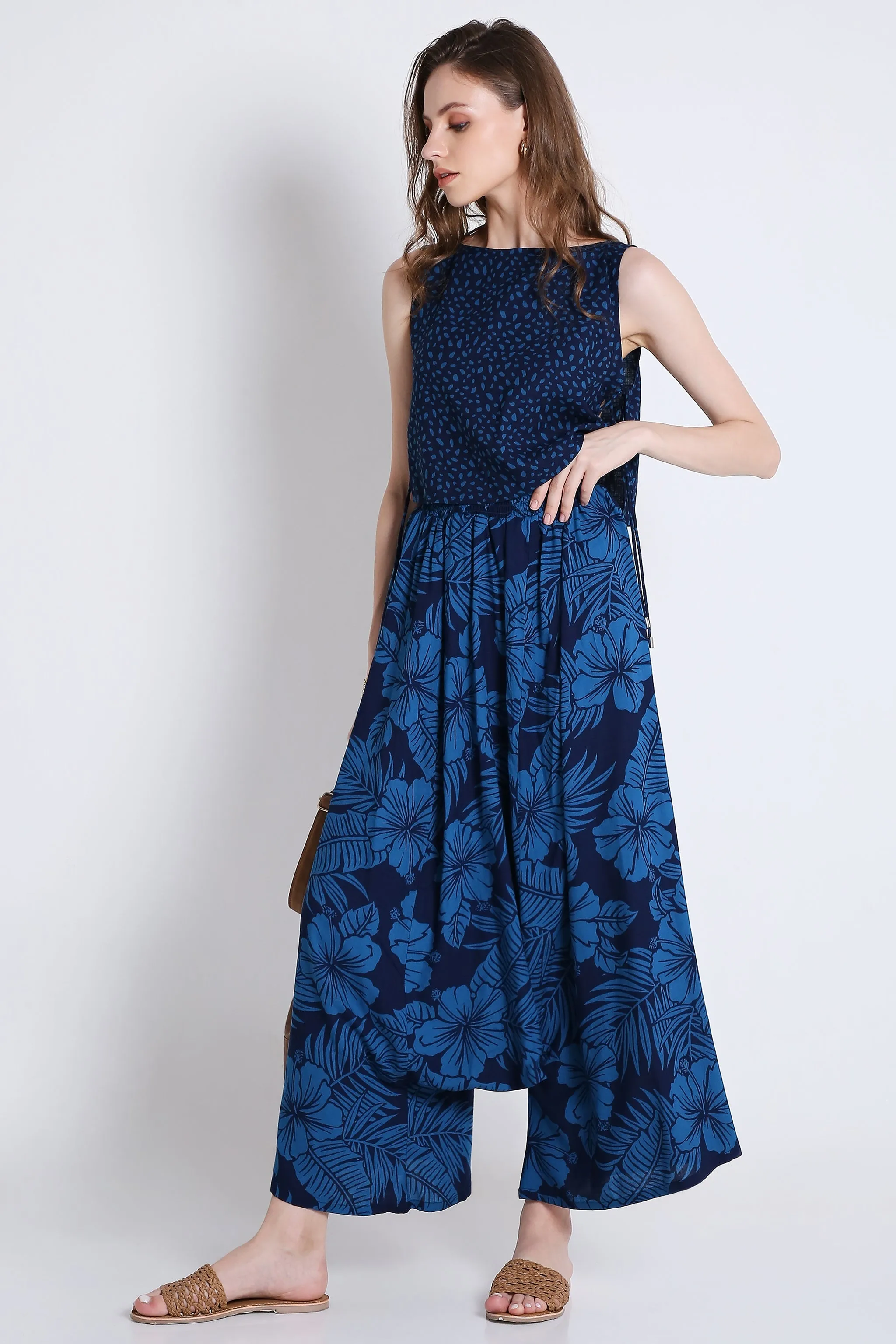 Printed Long Harem Pants French Theory