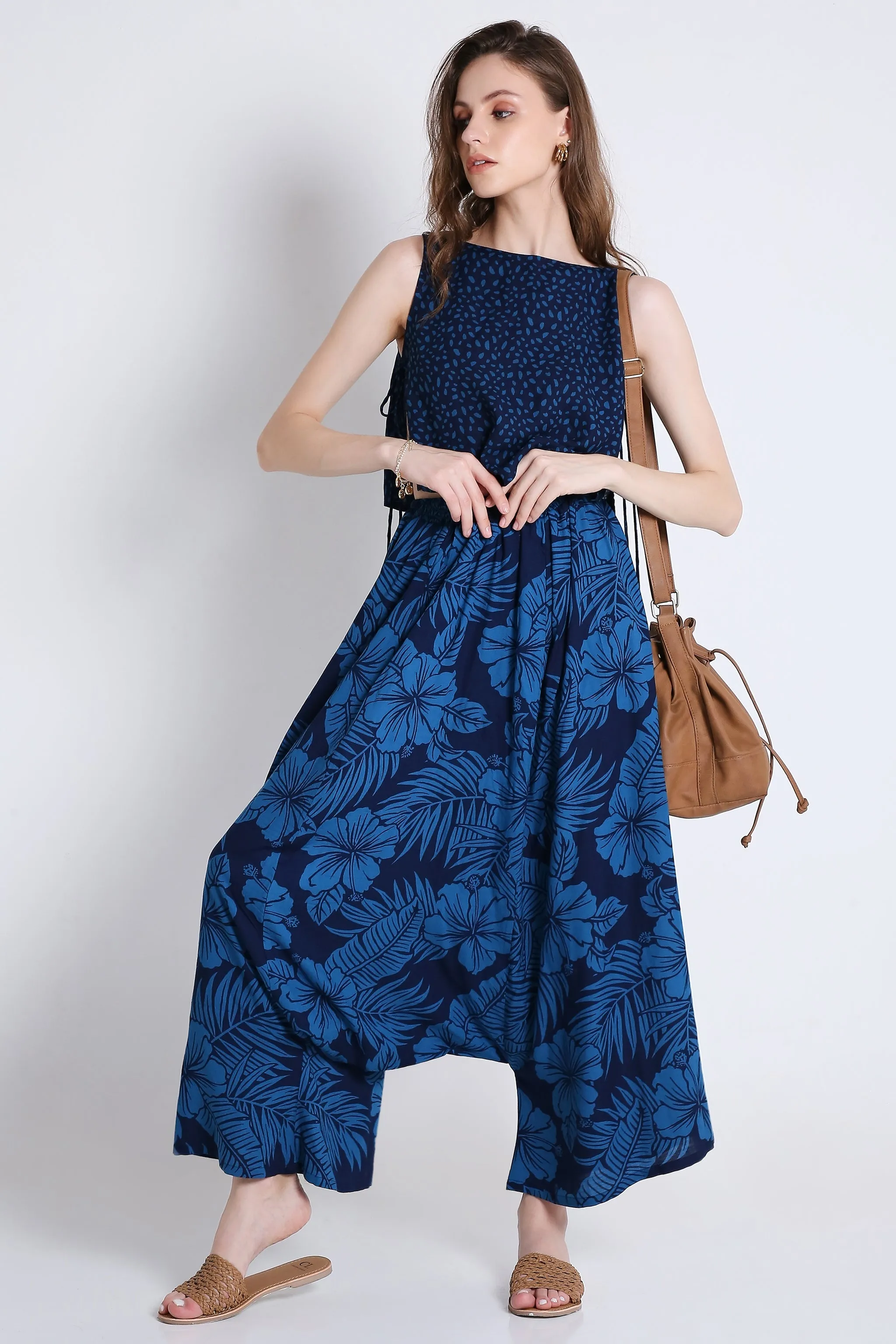 Printed Long Harem Pants French Theory