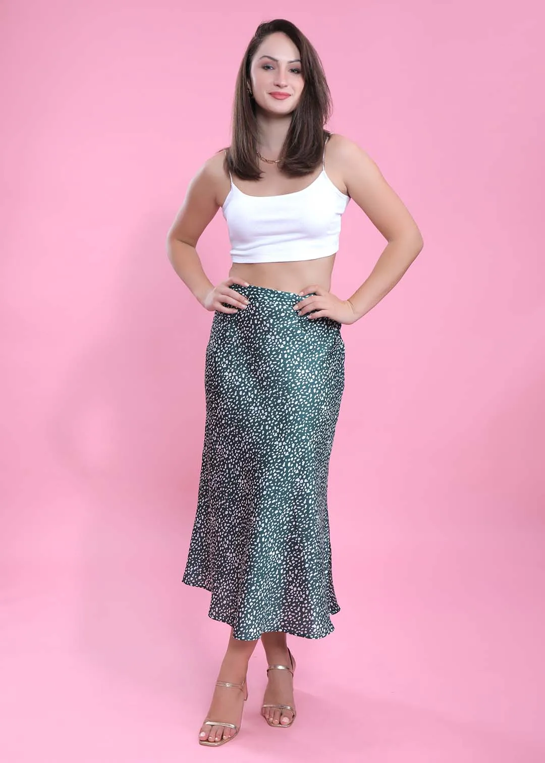 Printed Long Satin Skirt French Theory