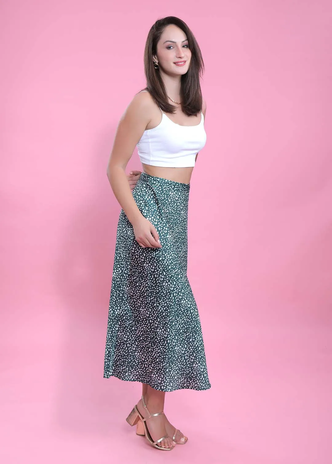 Printed Long Satin Skirt French Theory
