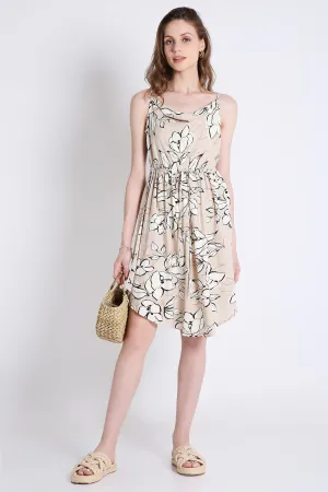 Printed Short Cowl Neck Summer Dress French Theory
