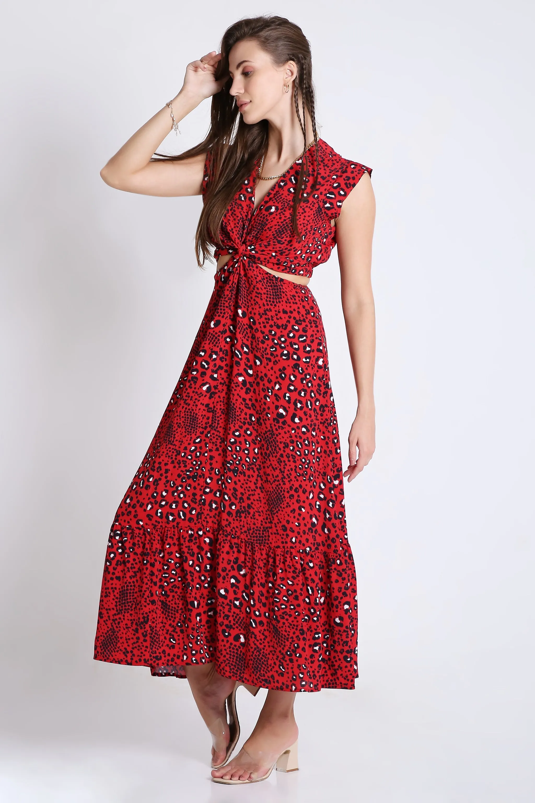 Printed Viscose Long Resort Vibe Dress French Theory