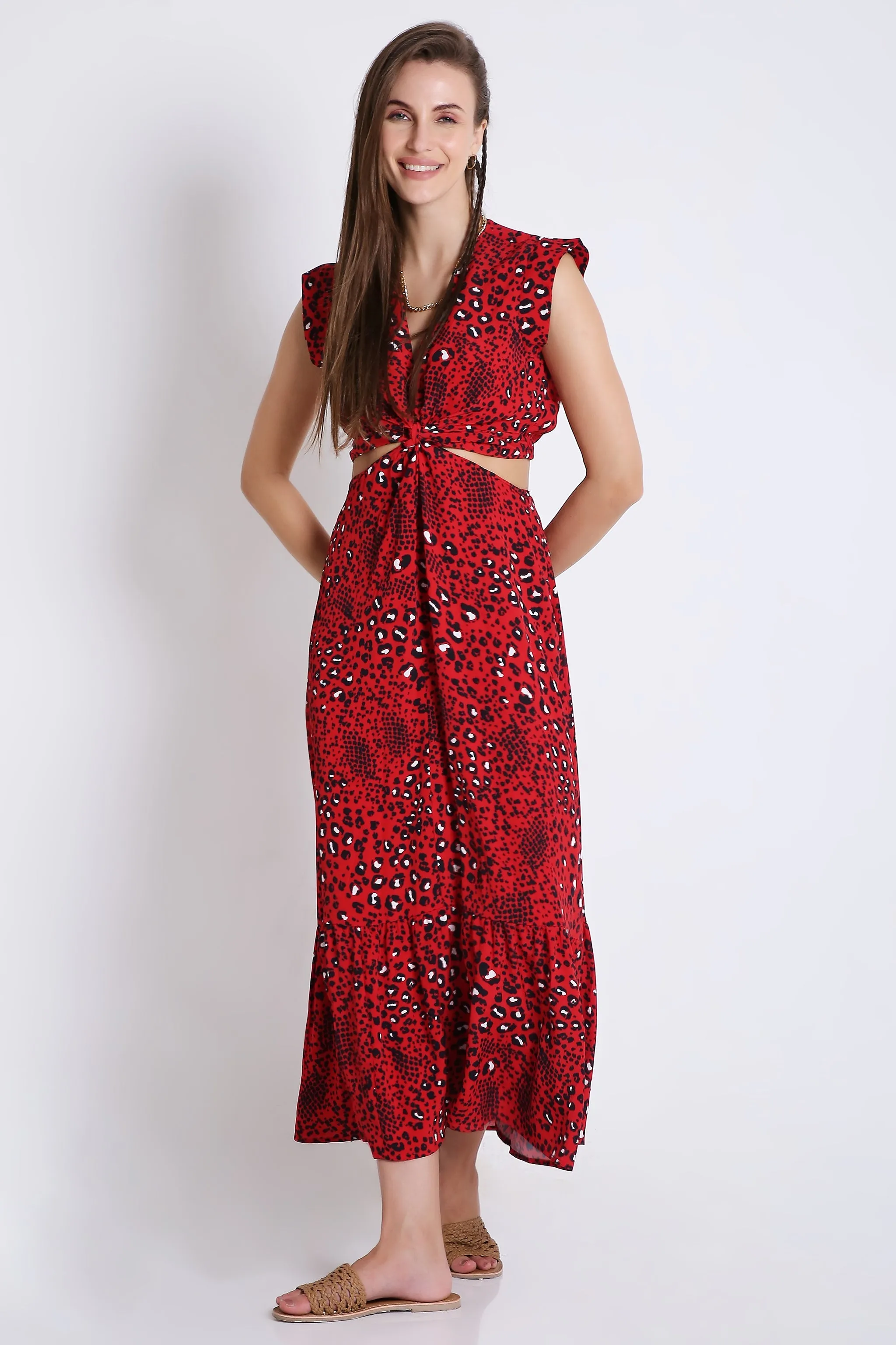 Printed Viscose Long Resort Vibe Dress French Theory