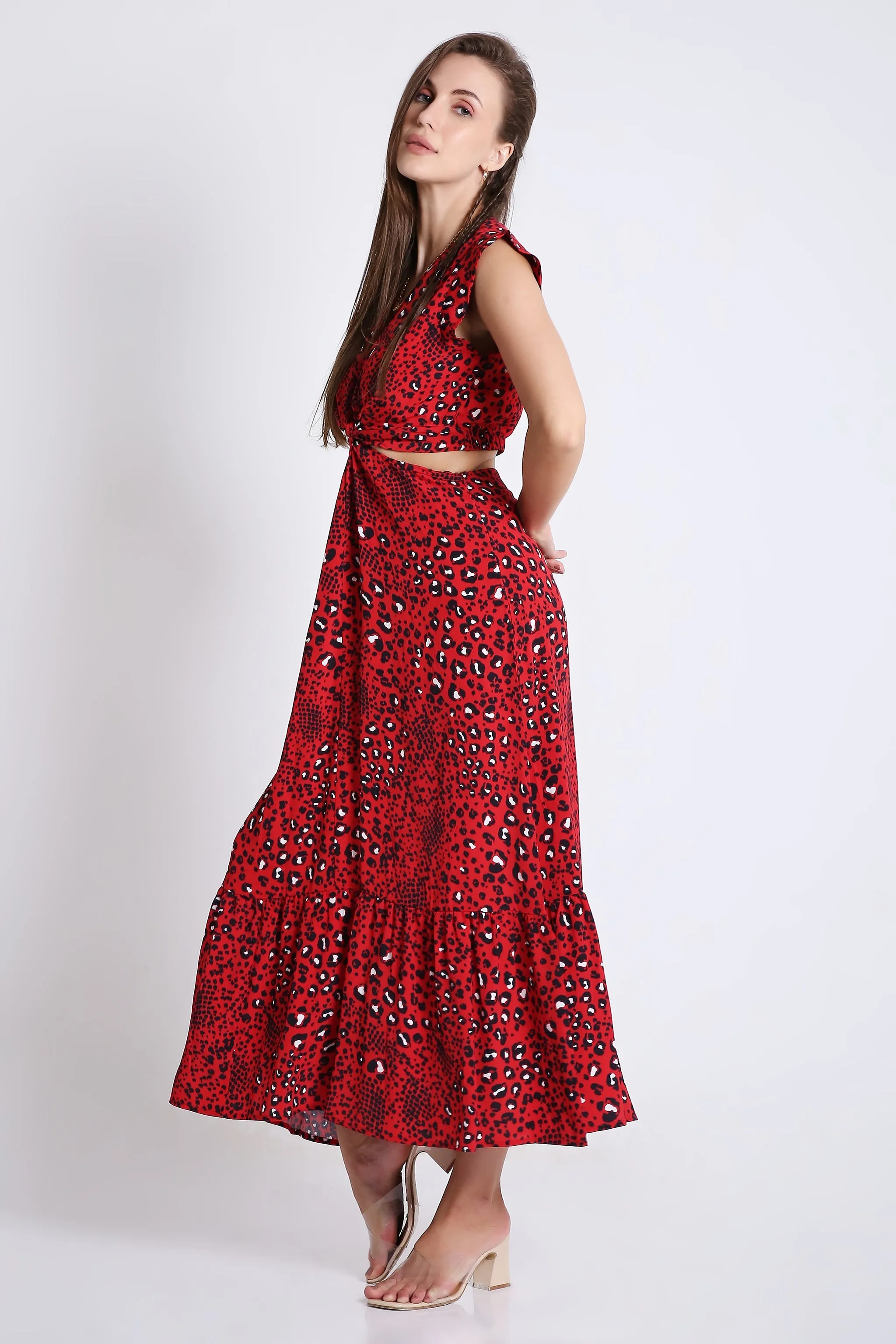 Printed Viscose Long Resort Vibe Dress French Theory