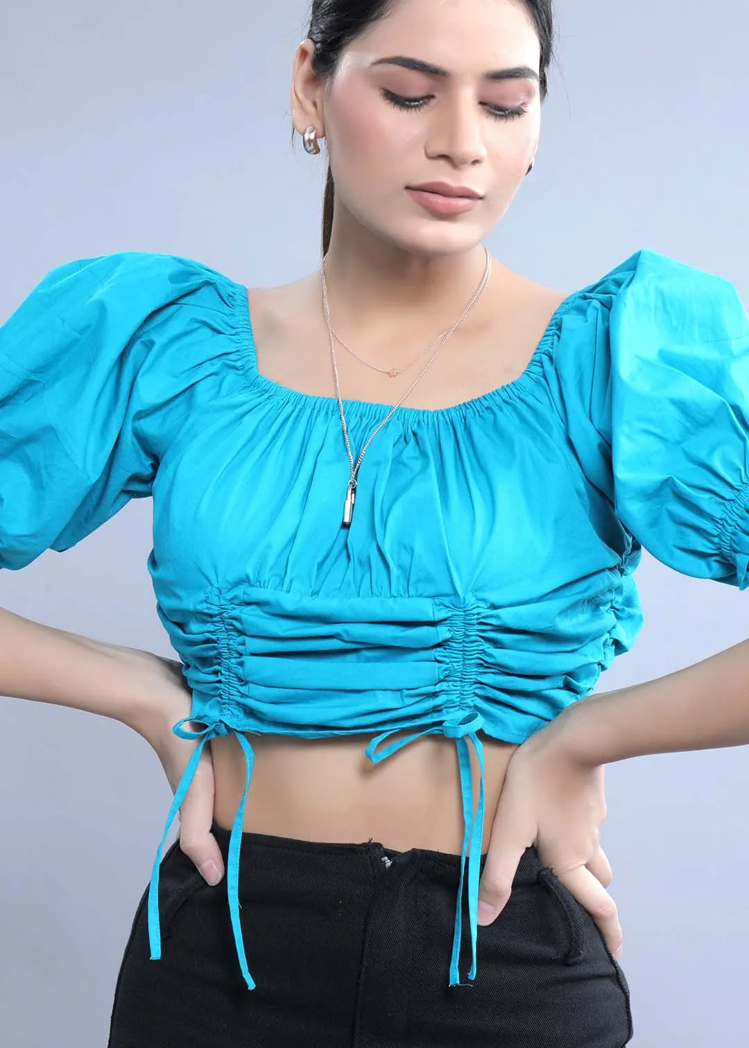 Regular Fit Puff Sleeve Top French Theory