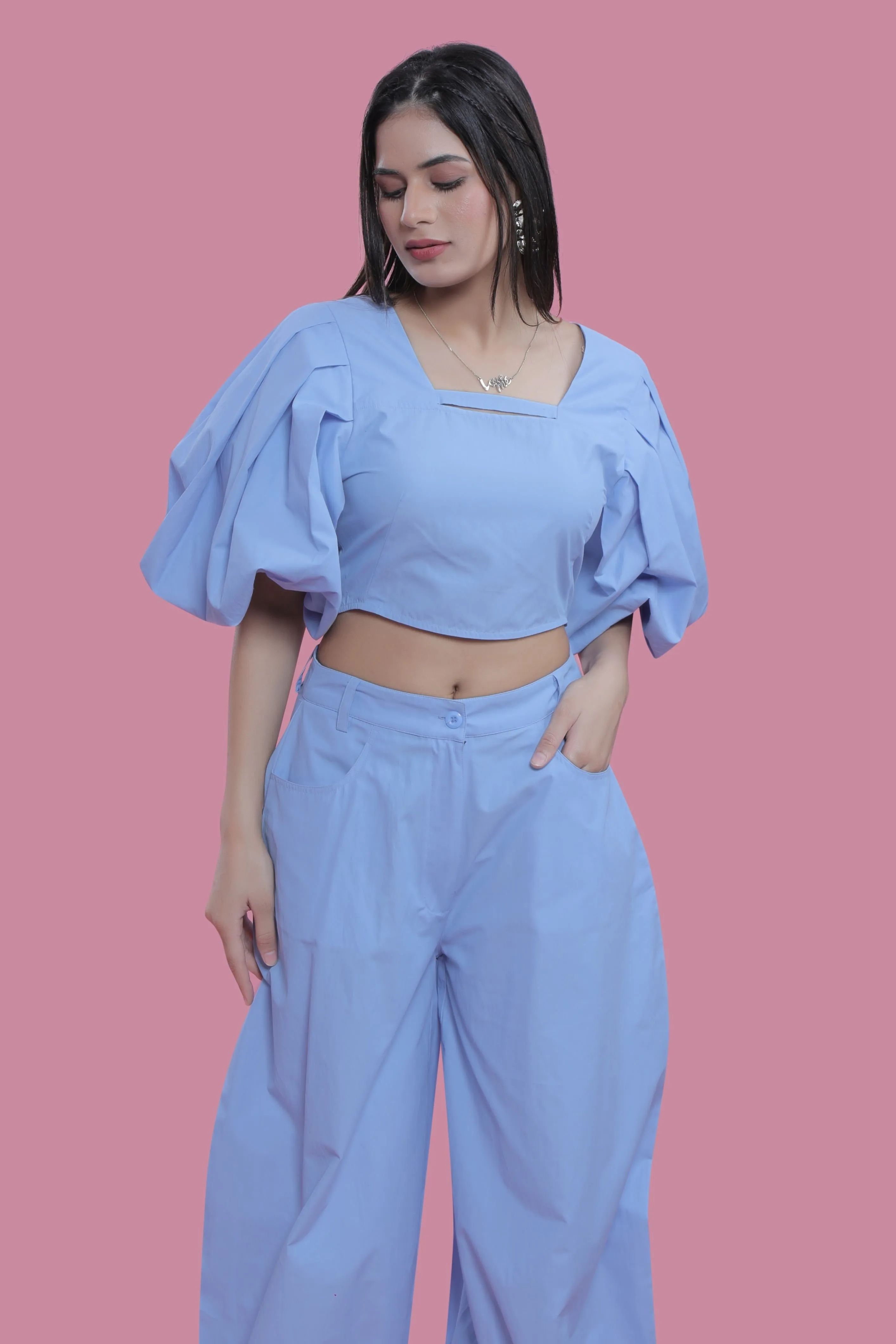 Resort Wear Fitted Balloon Sleeve Top French Theory