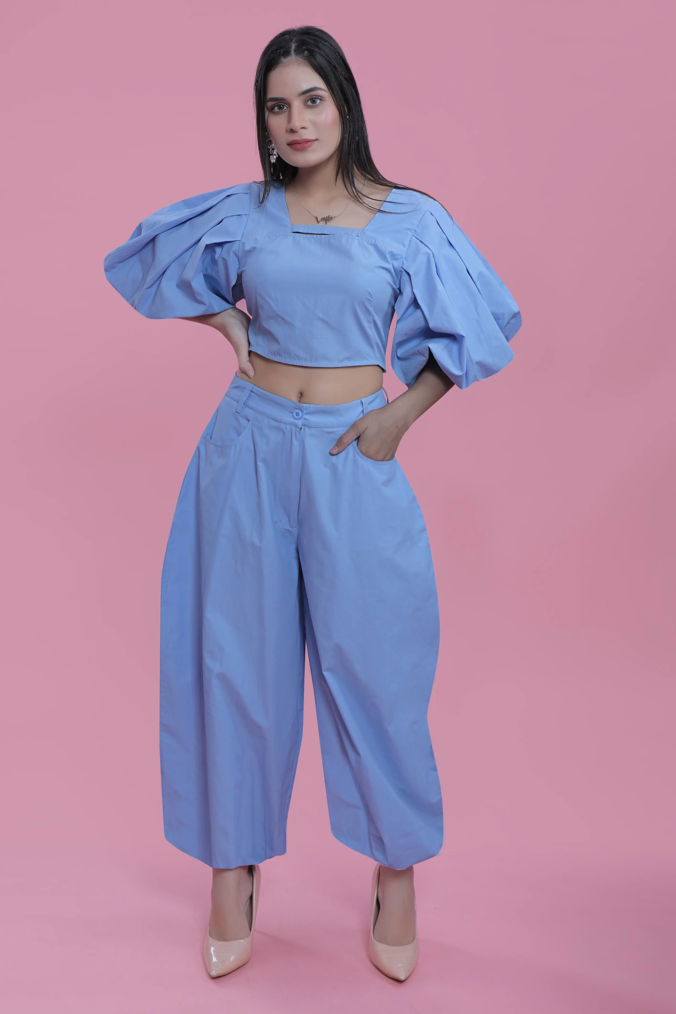 Resort Wear Fitted Balloon Sleeve Top French Theory