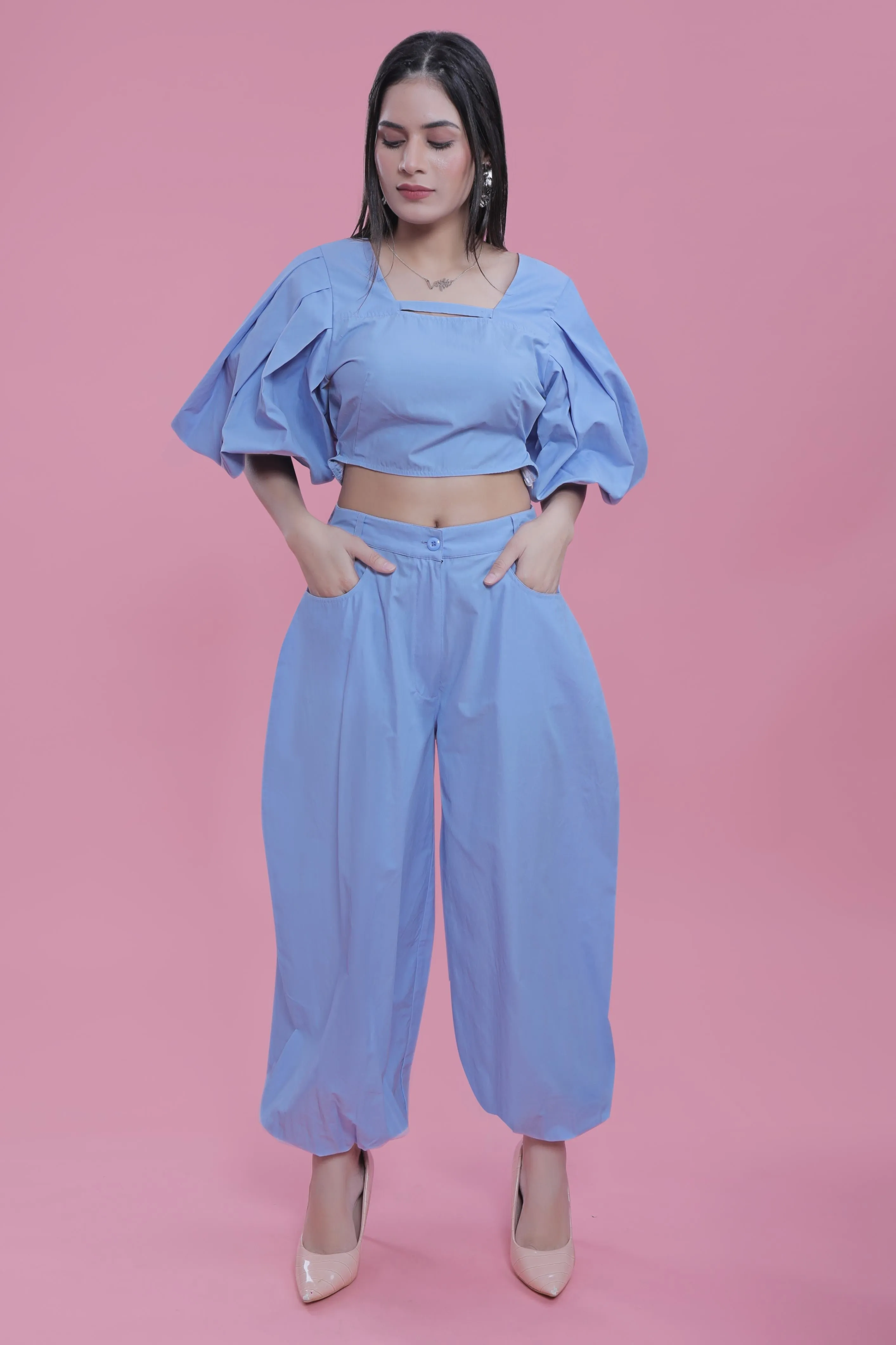 Resort Wear Fitted Balloon Sleeve Top French Theory
