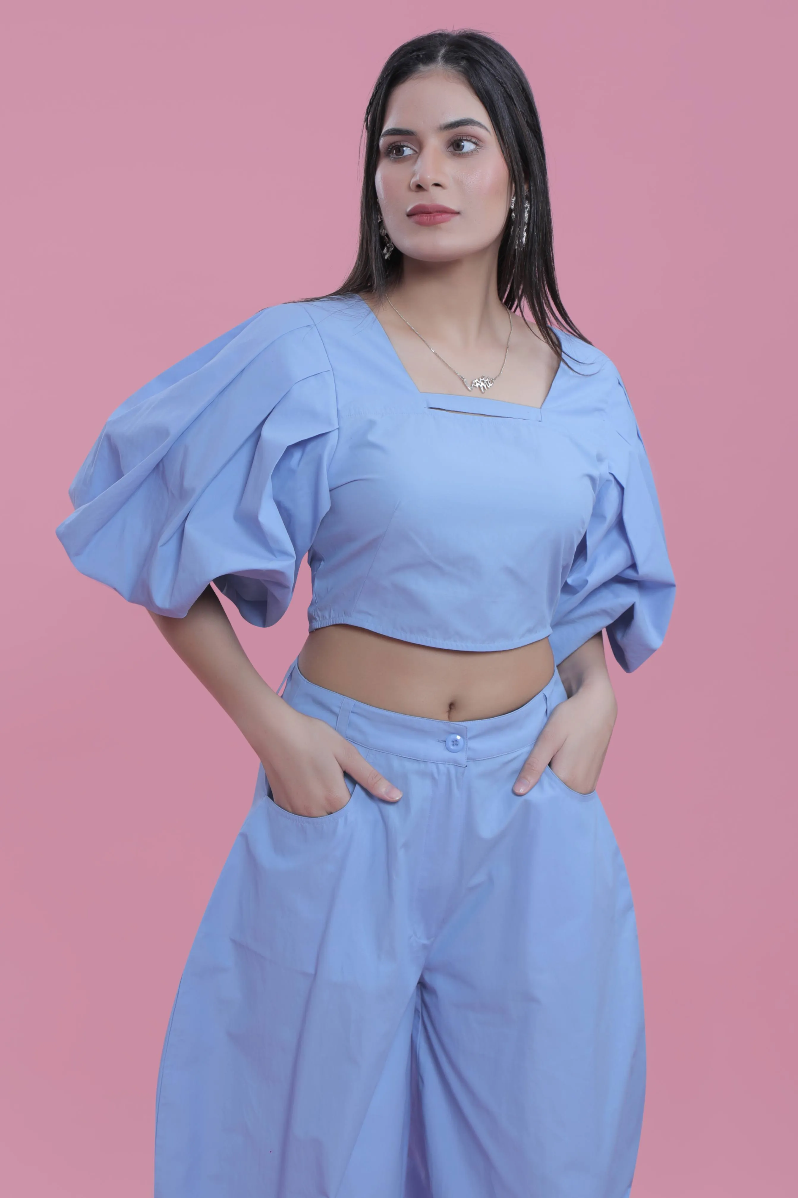 Resort Wear Fitted Balloon Sleeve Top French Theory