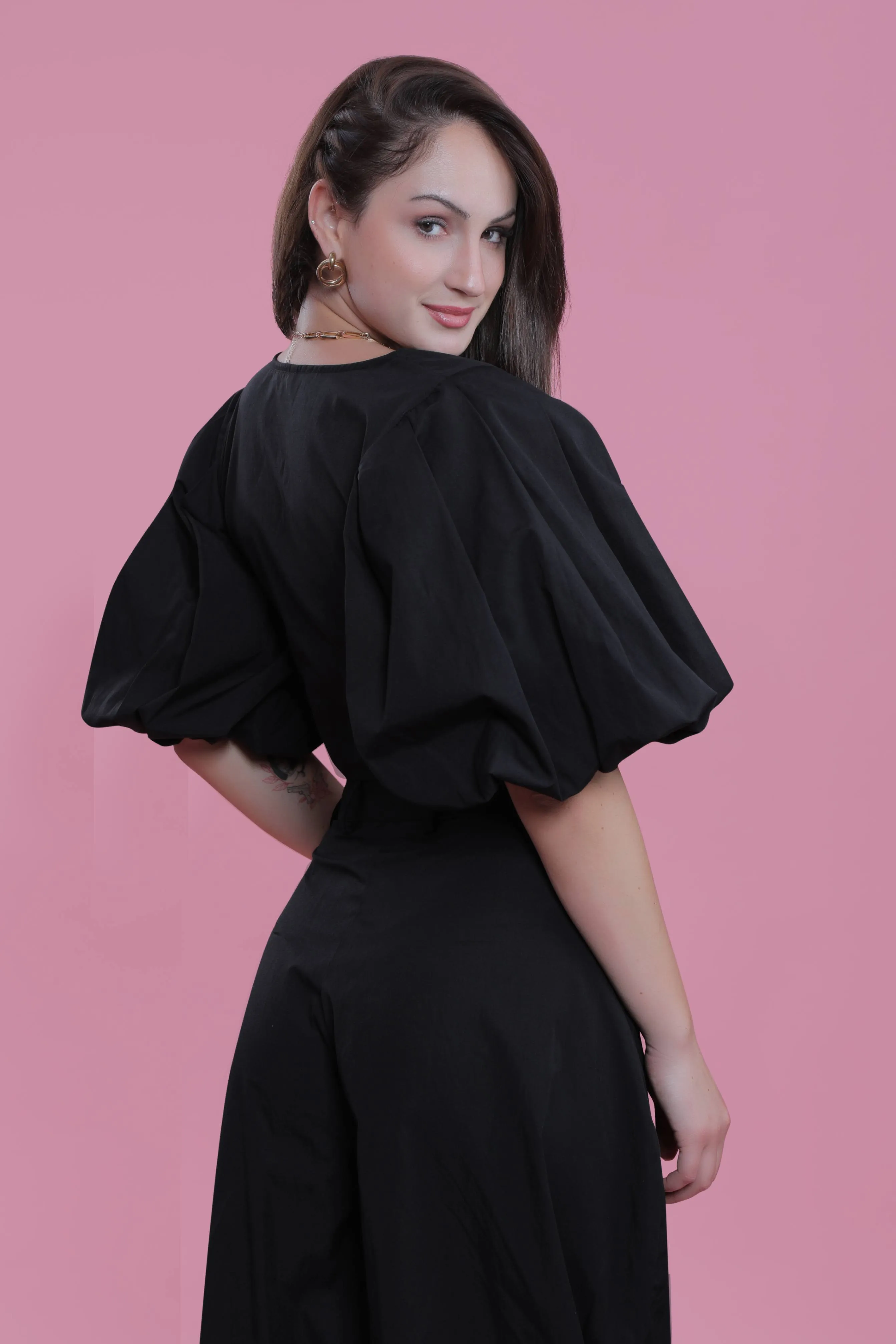 Resort Wear Fitted Balloon Sleeve Top French Theory