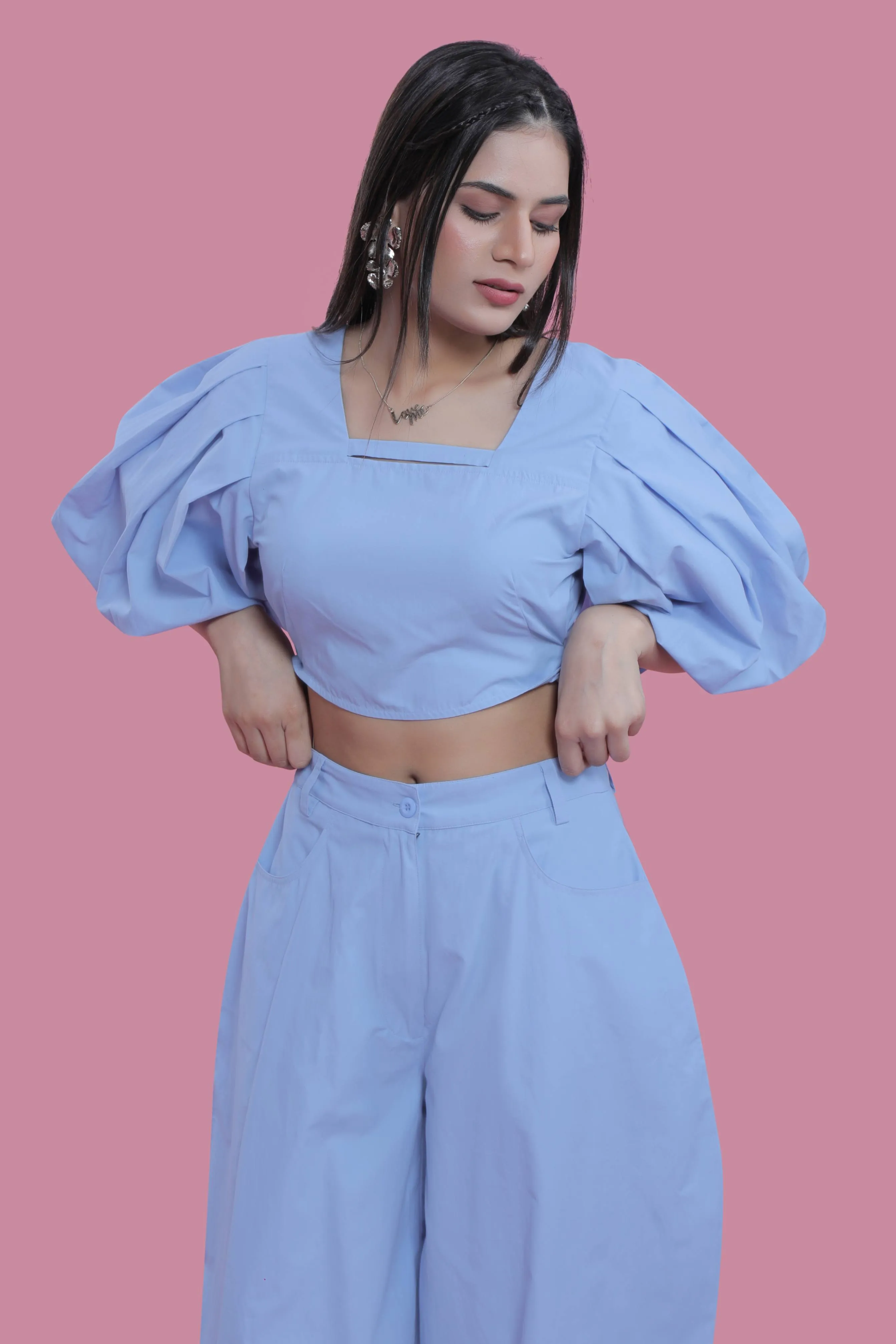 Resort Wear Fitted Balloon Sleeve Top French Theory