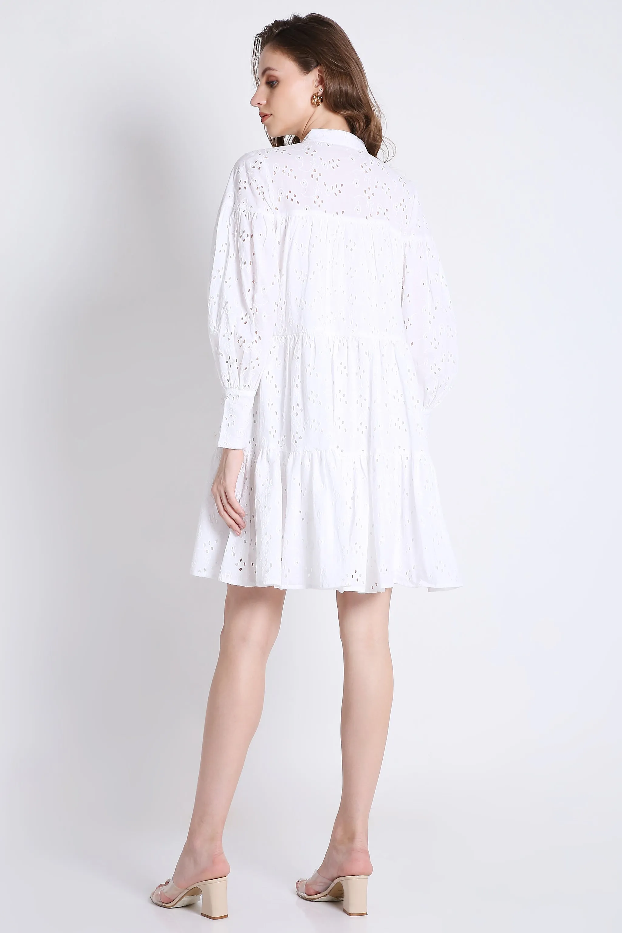 Schffli Embroidery White Summer Dress French Theory