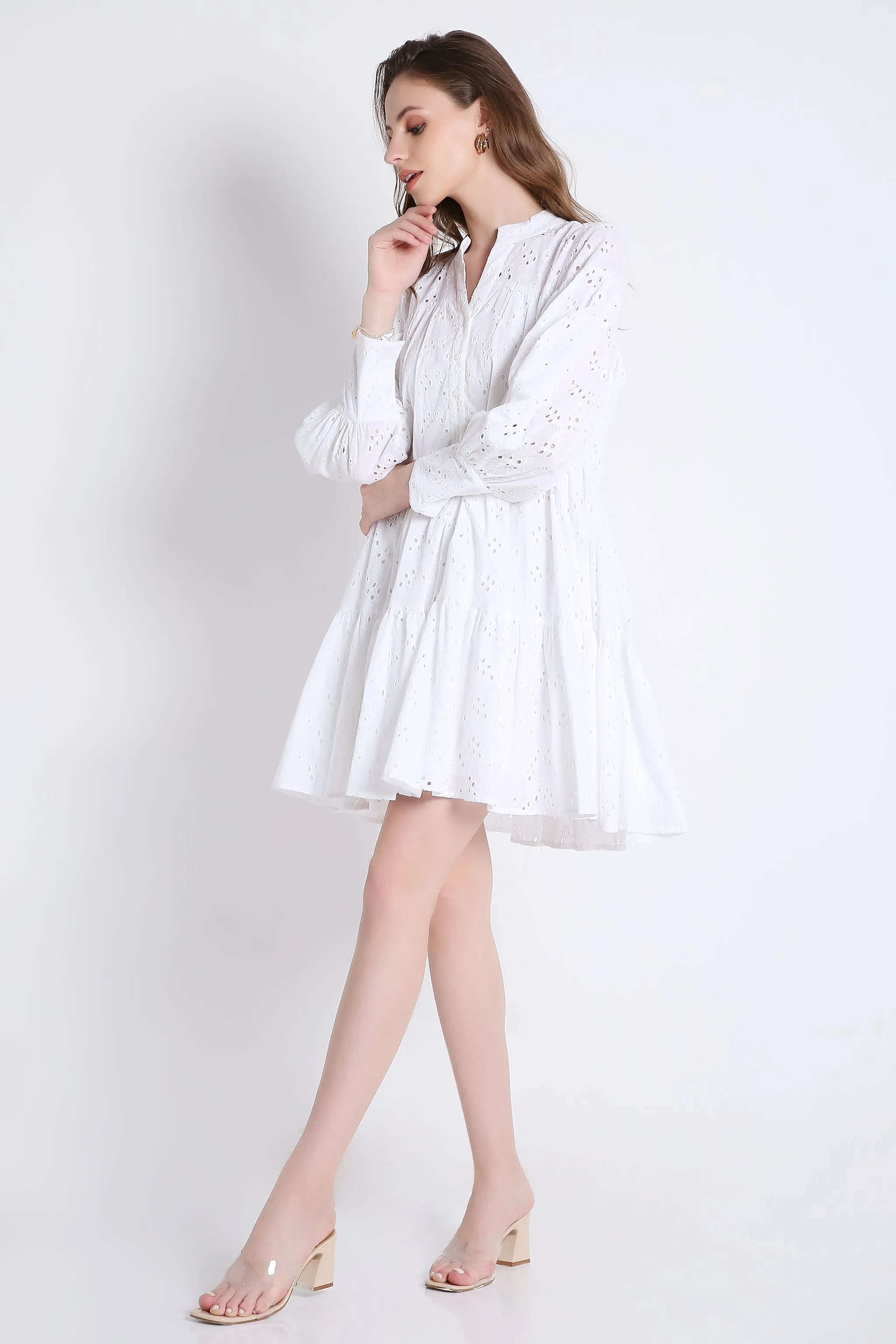 Schffli Embroidery White Summer Dress French Theory