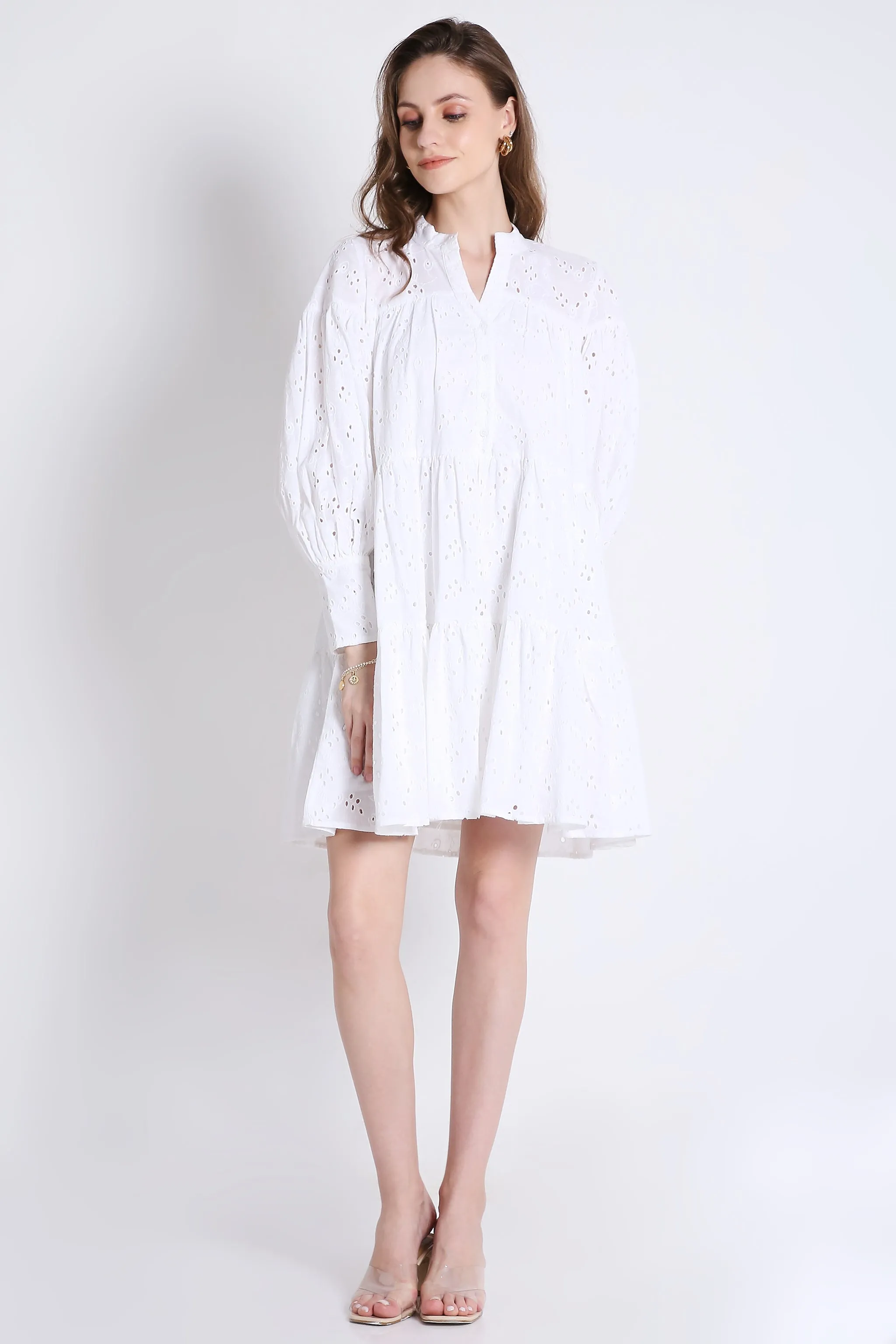 Schffli Embroidery White Summer Dress French Theory
