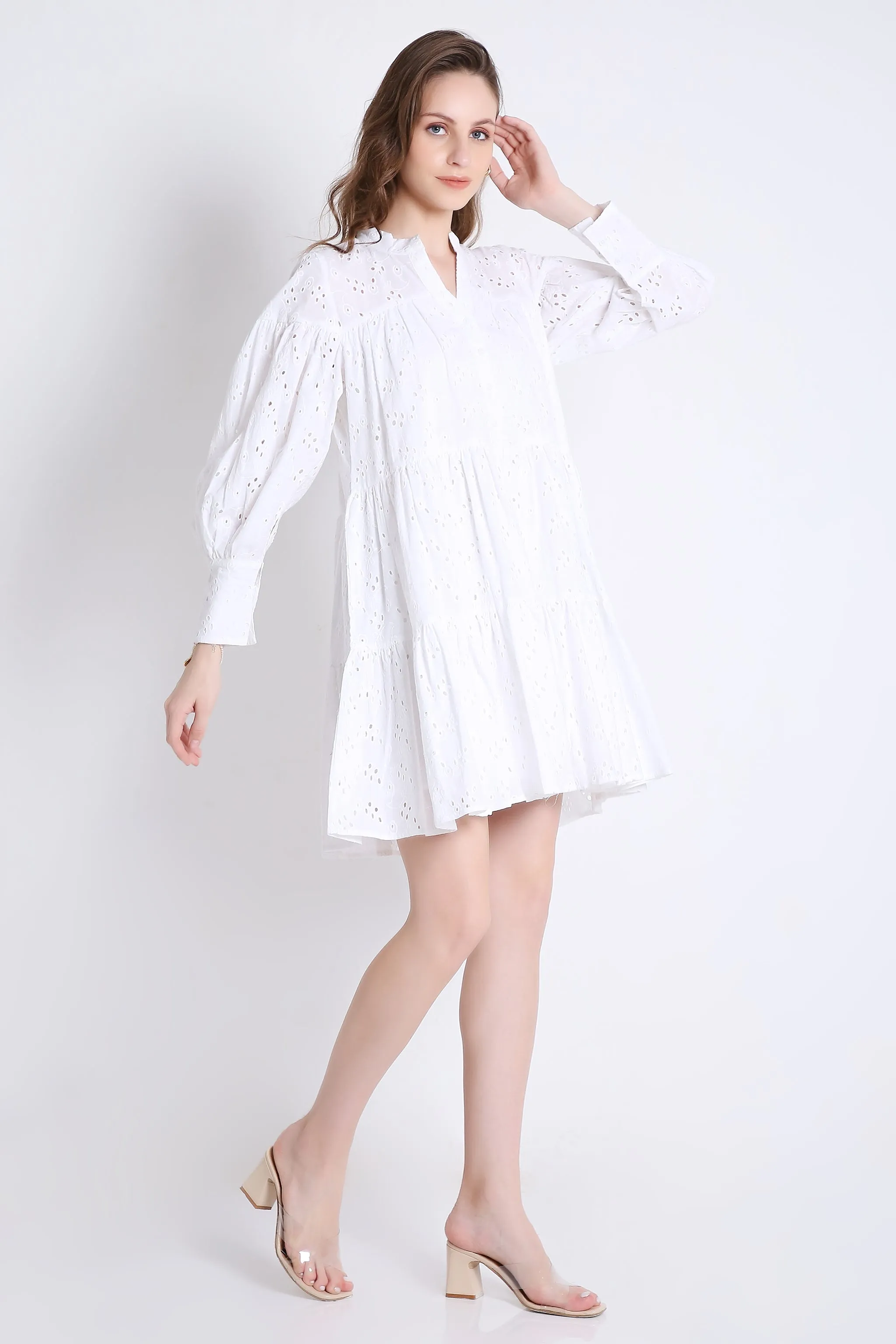 Schffli Embroidery White Summer Dress French Theory