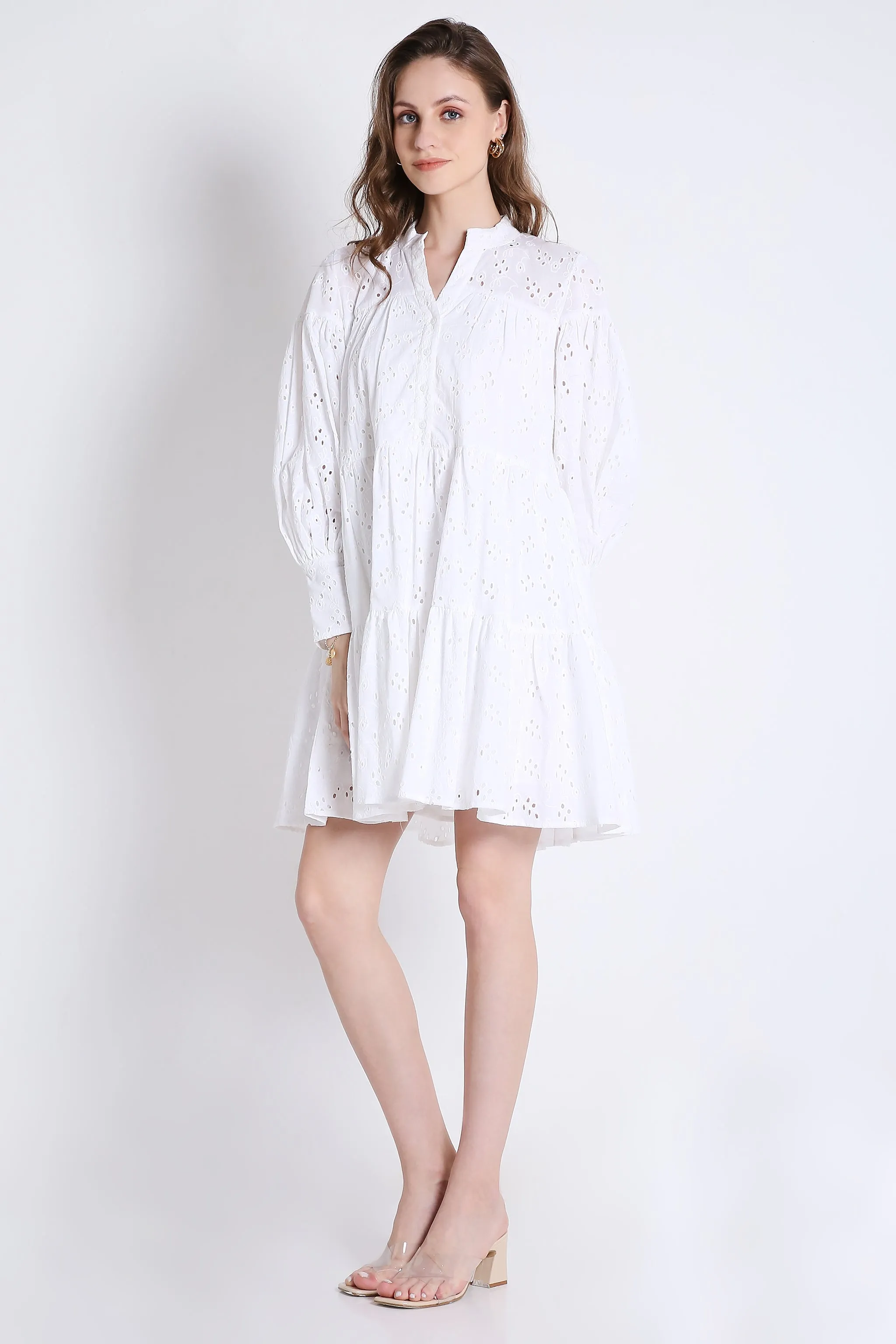 Schffli Embroidery White Summer Dress French Theory