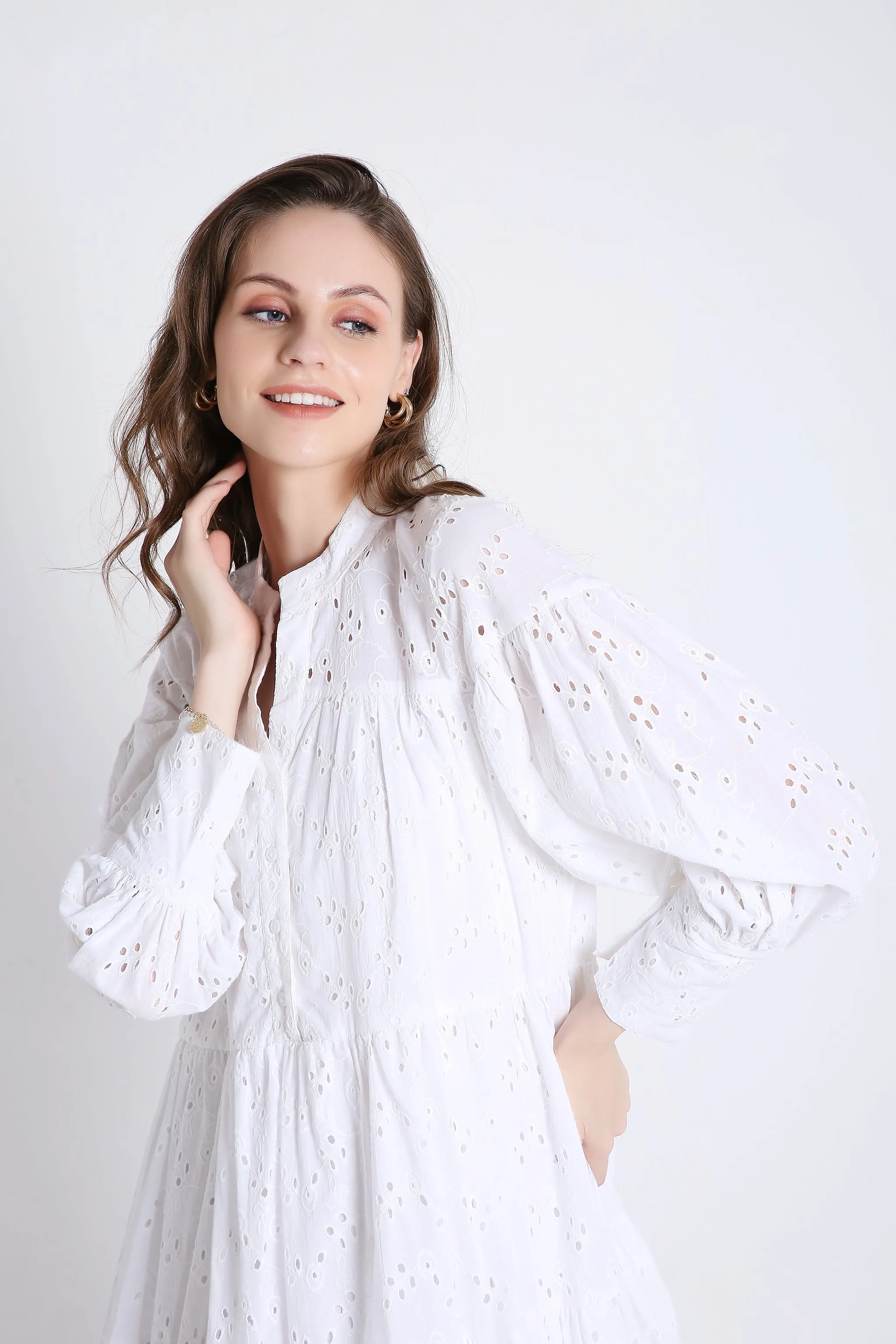 Schffli Embroidery White Summer Dress French Theory
