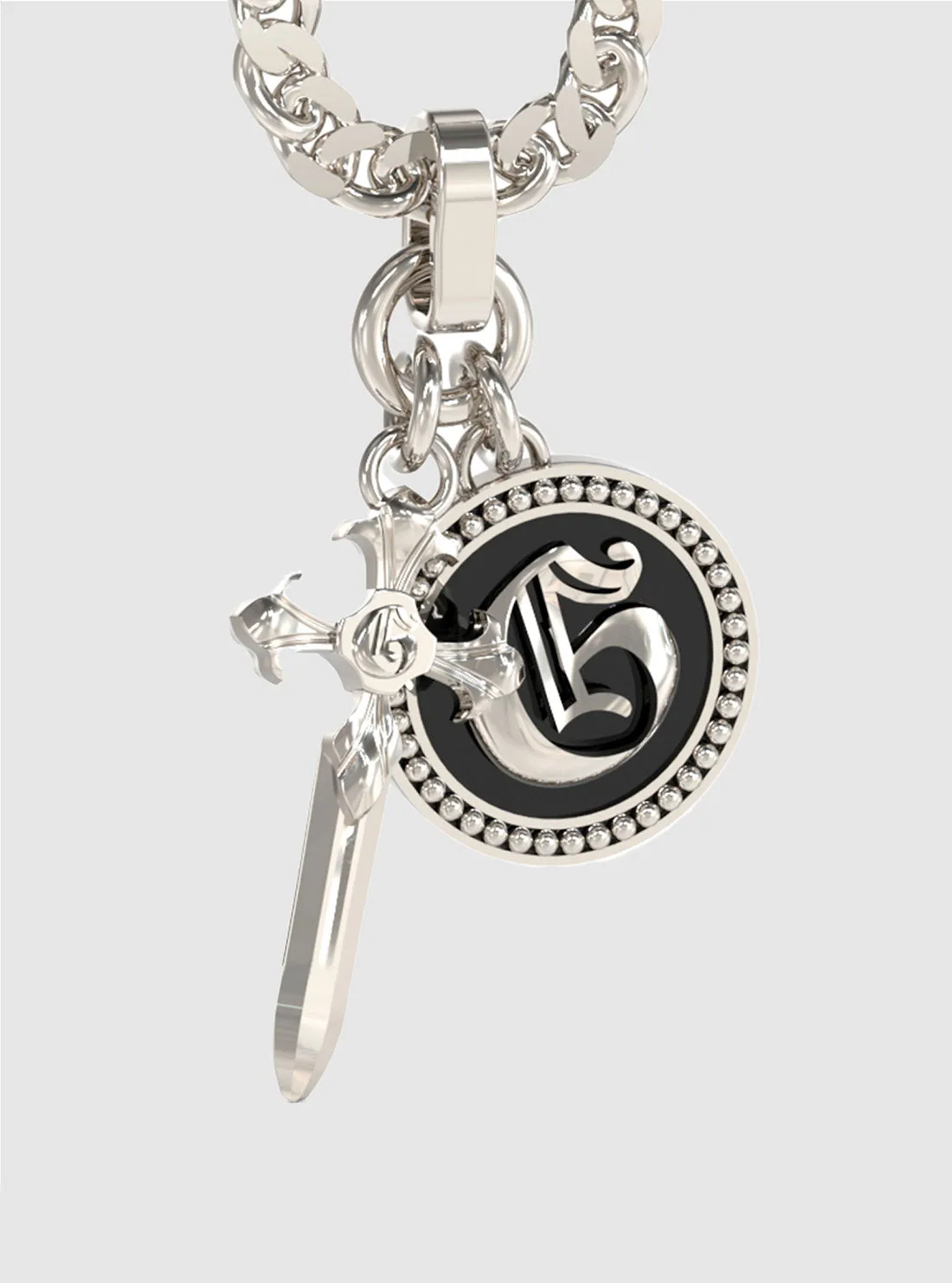 Silver 2 Pendant Necklace Guess