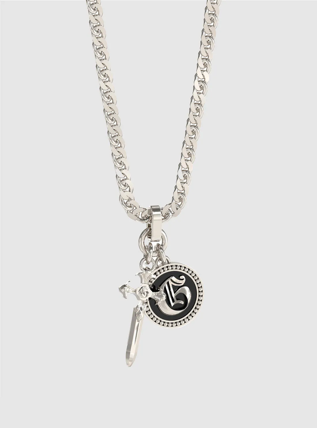 Silver 2 Pendant Necklace Guess