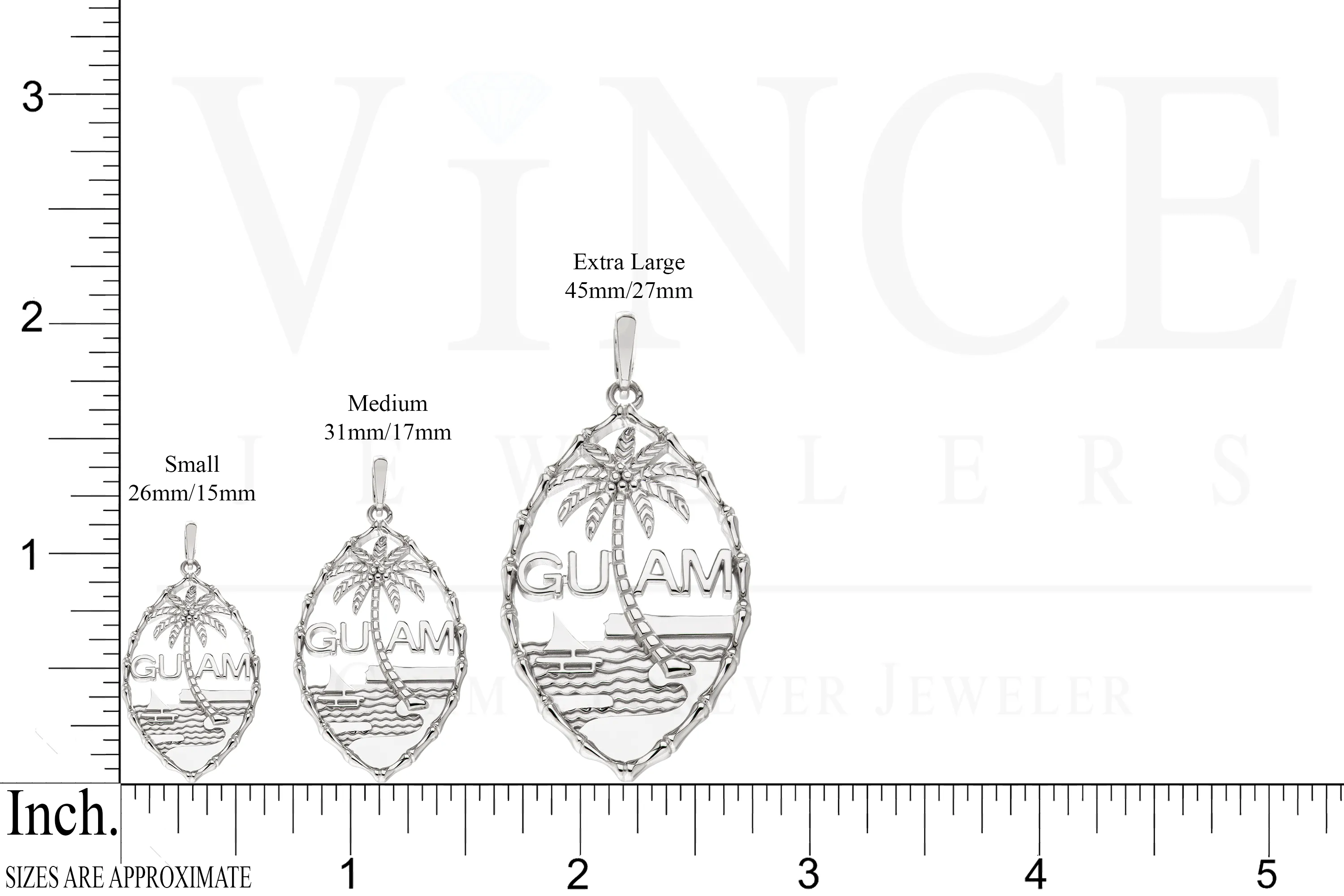 Silver Guam Seal Bamboo Pendant VINCE