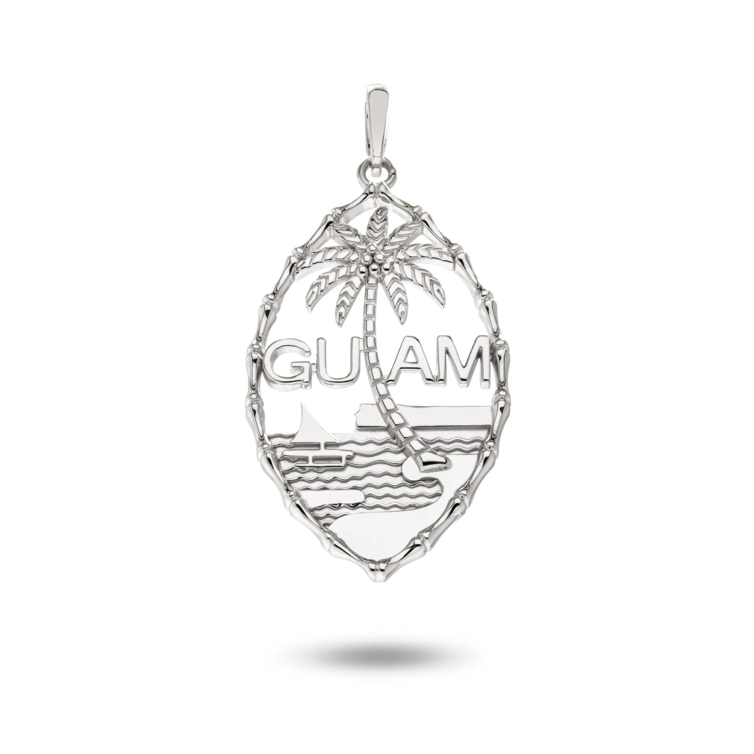 Silver Guam Seal Bamboo Pendant VINCE