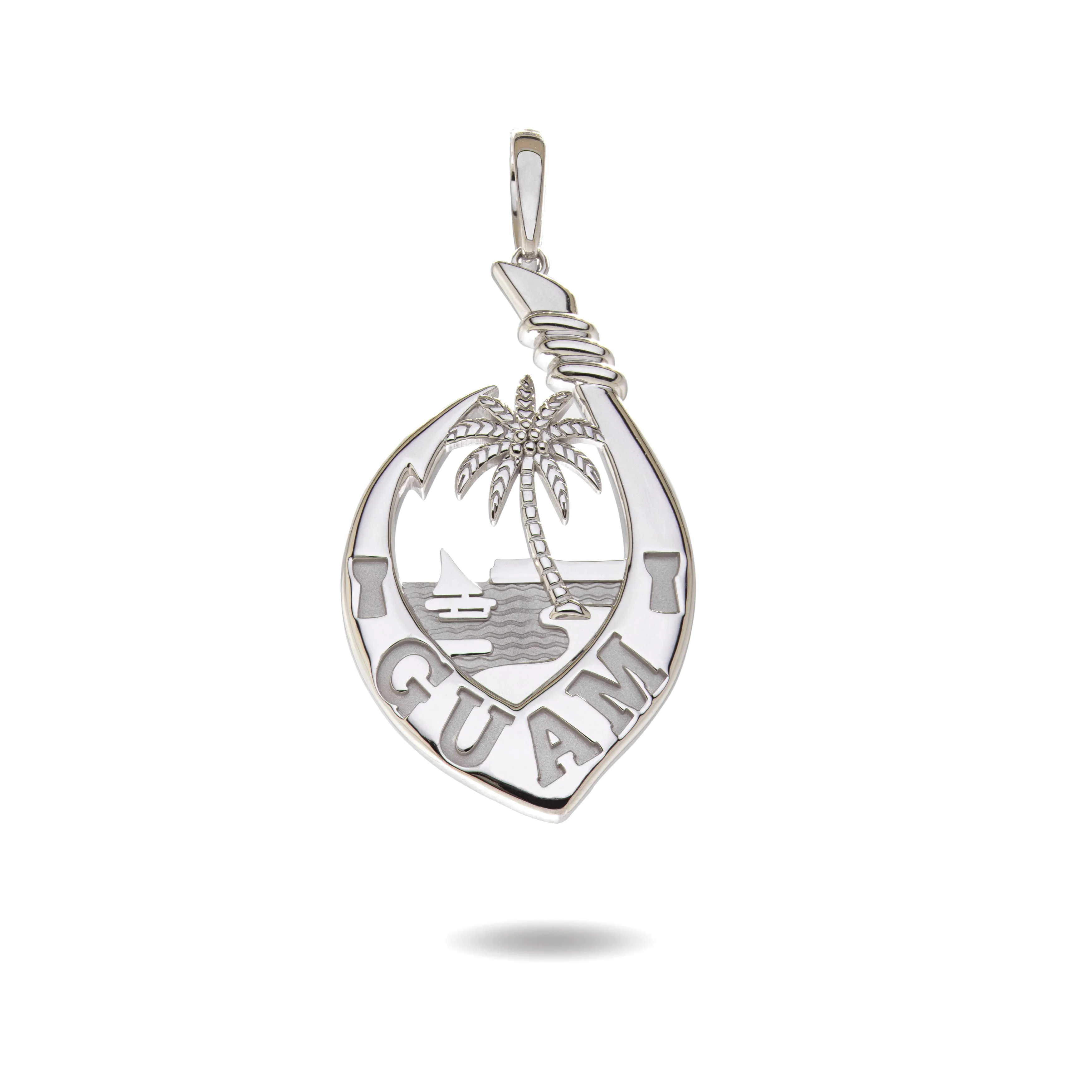 Silver Guam Seal Fish Hook Pendant VINCE