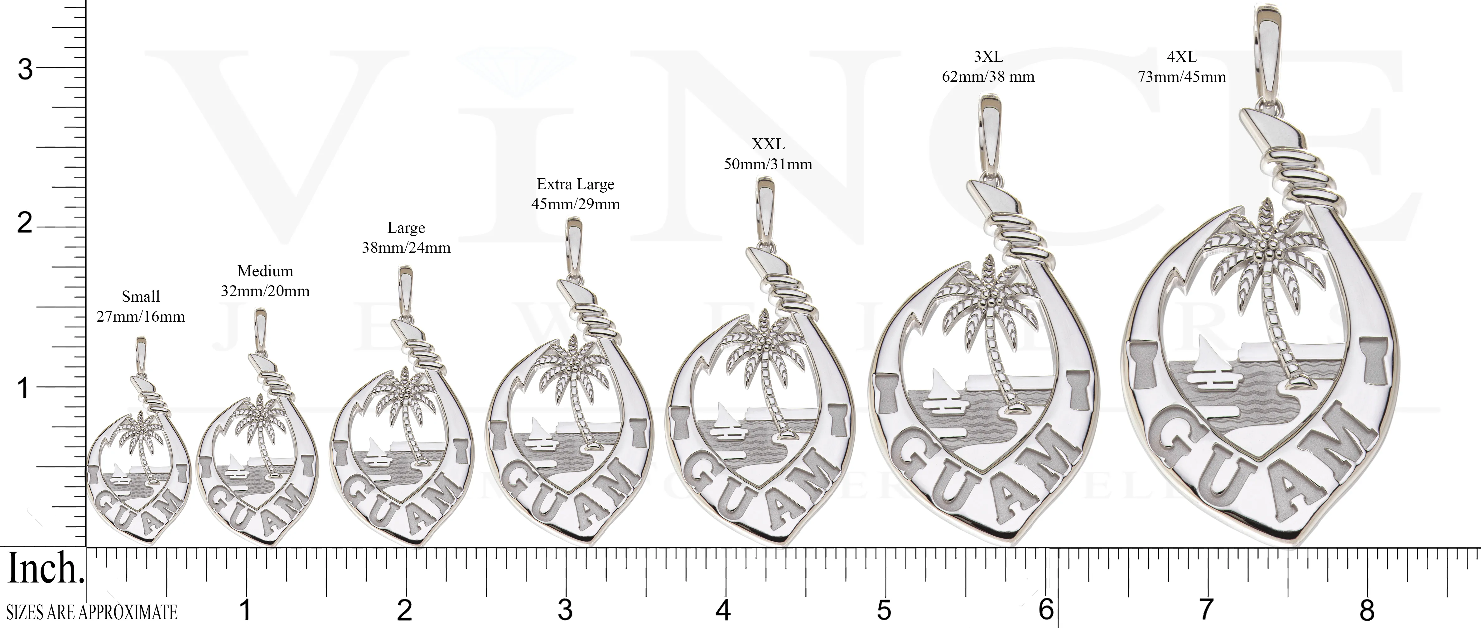 Silver Guam Seal Fish Hook Pendant VINCE