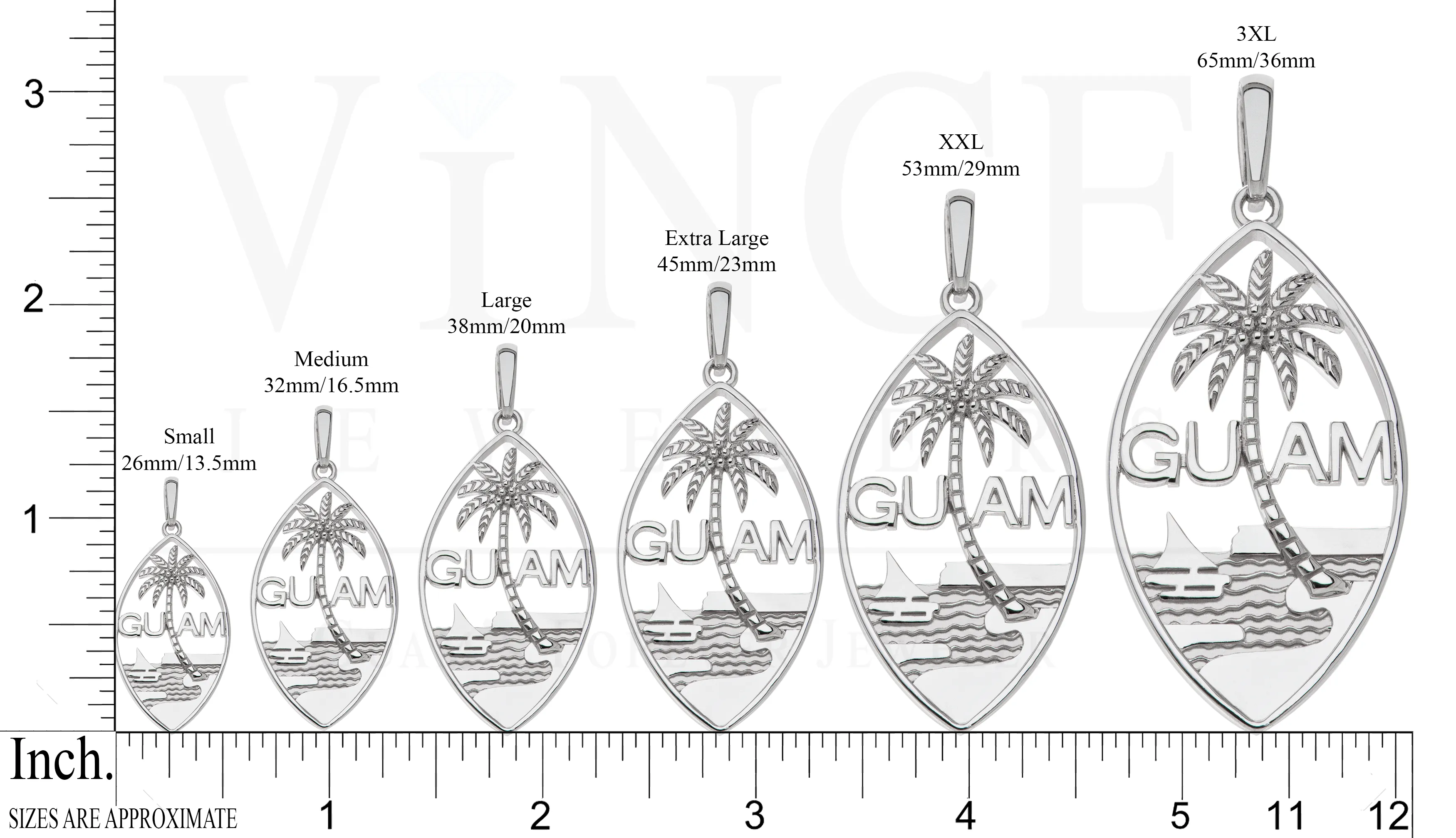 Silver Guam Seal Plain Pendant VINCE