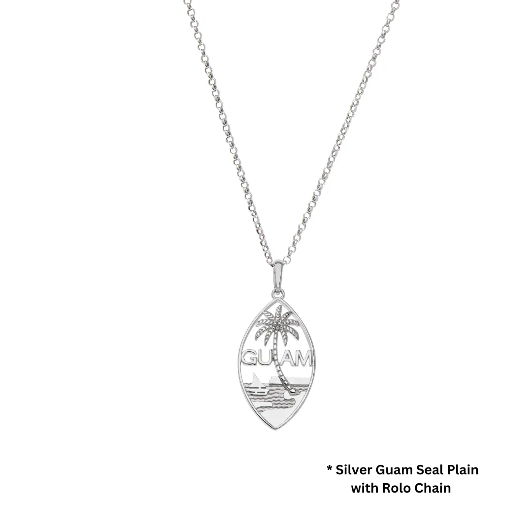 Silver Guam Seal Plain Pendant VINCE