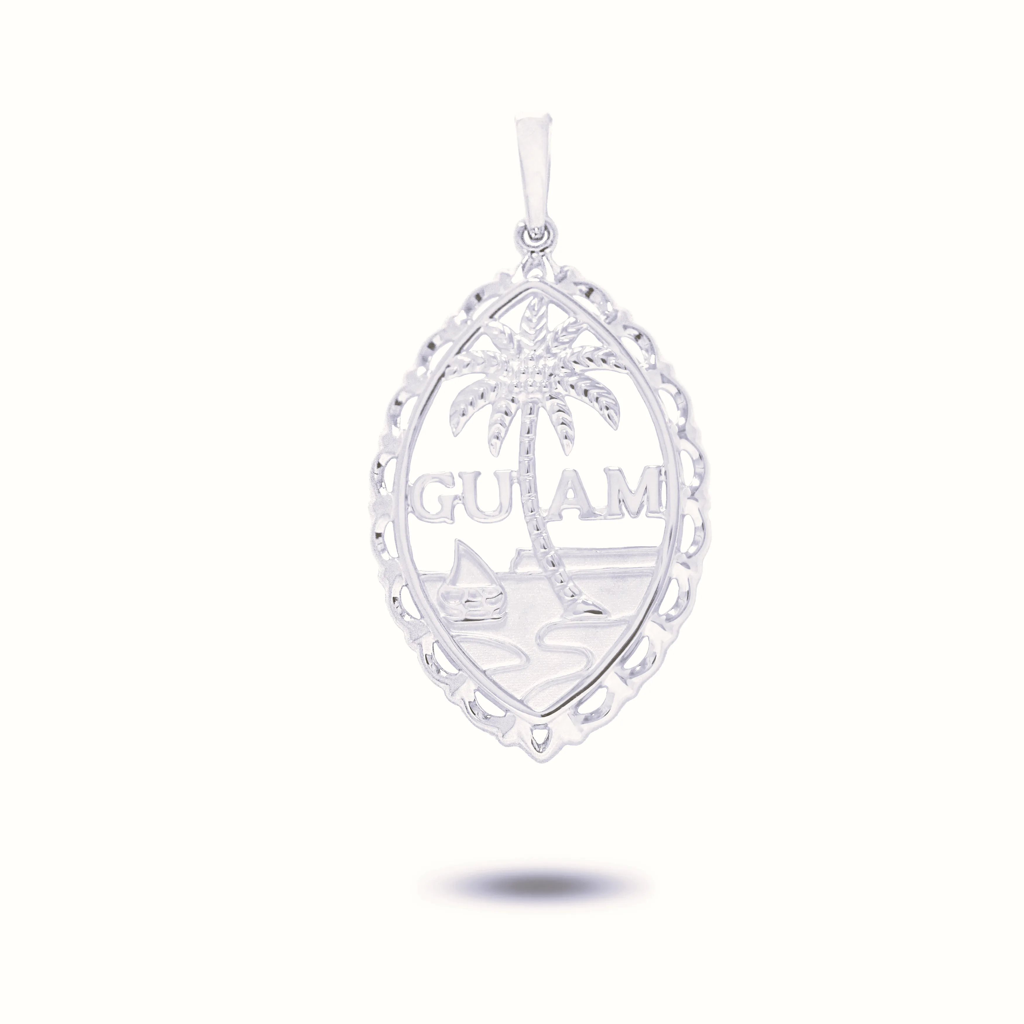 Silver Guam Seal Plain Wave Pendant VINCE