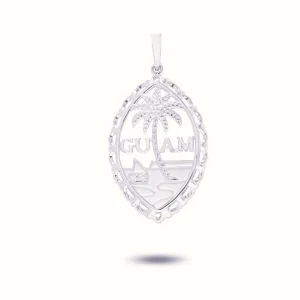 Silver Guam Seal Plain Wave Pendant VINCE