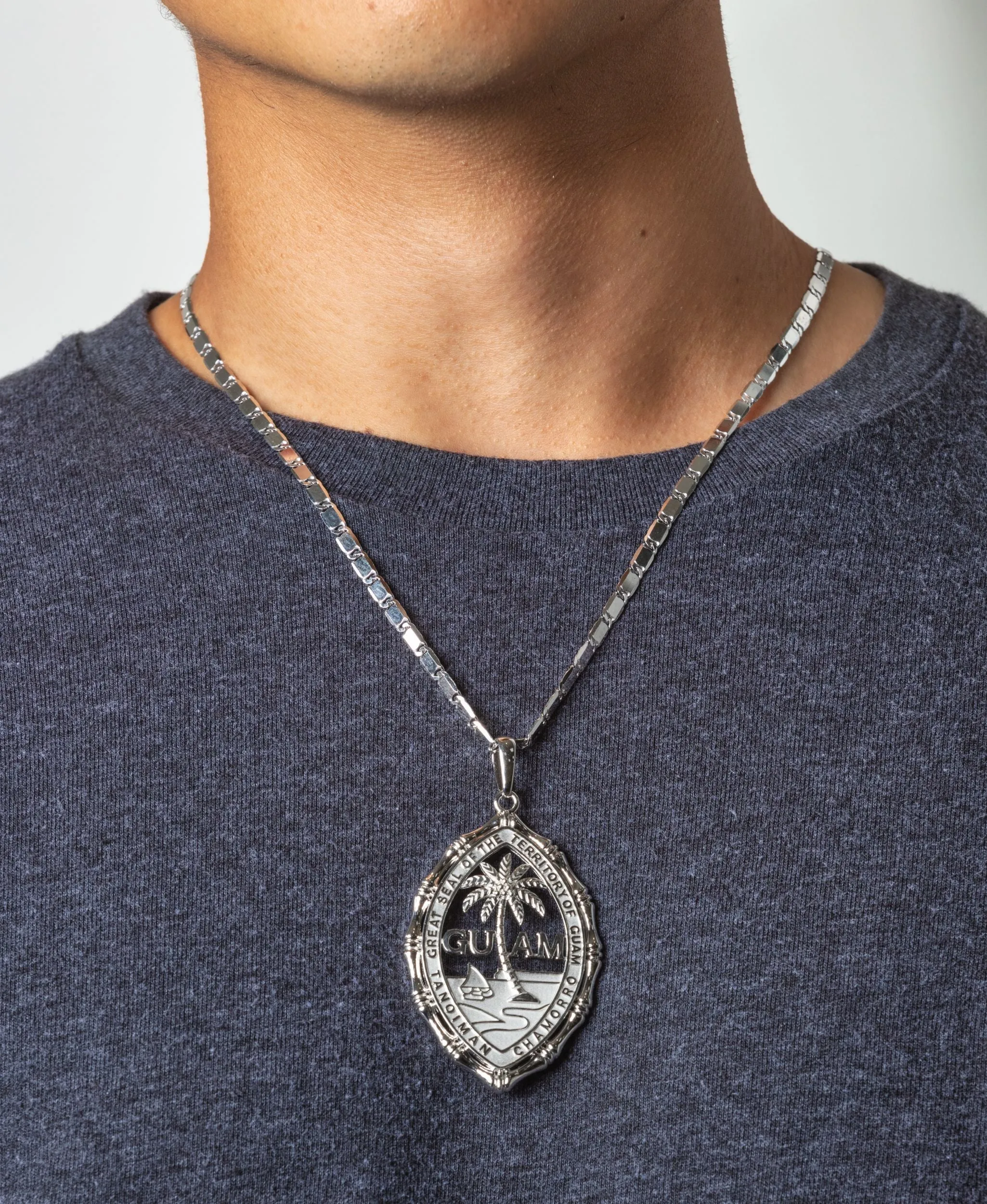 Silver Guam Seal Territory Bamboo Pendant VINCE