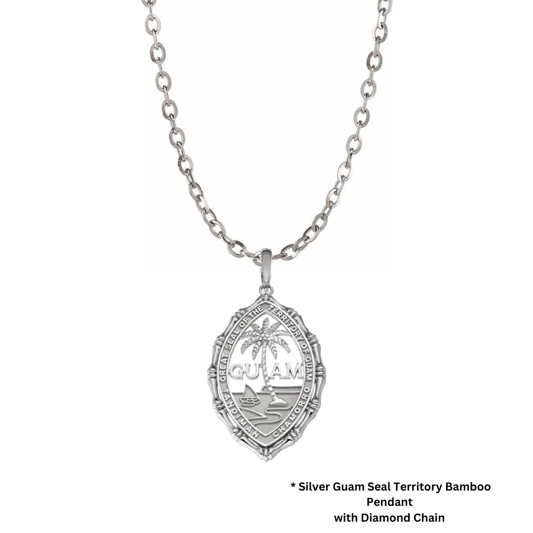 Silver Guam Seal Territory Bamboo Pendant VINCE
