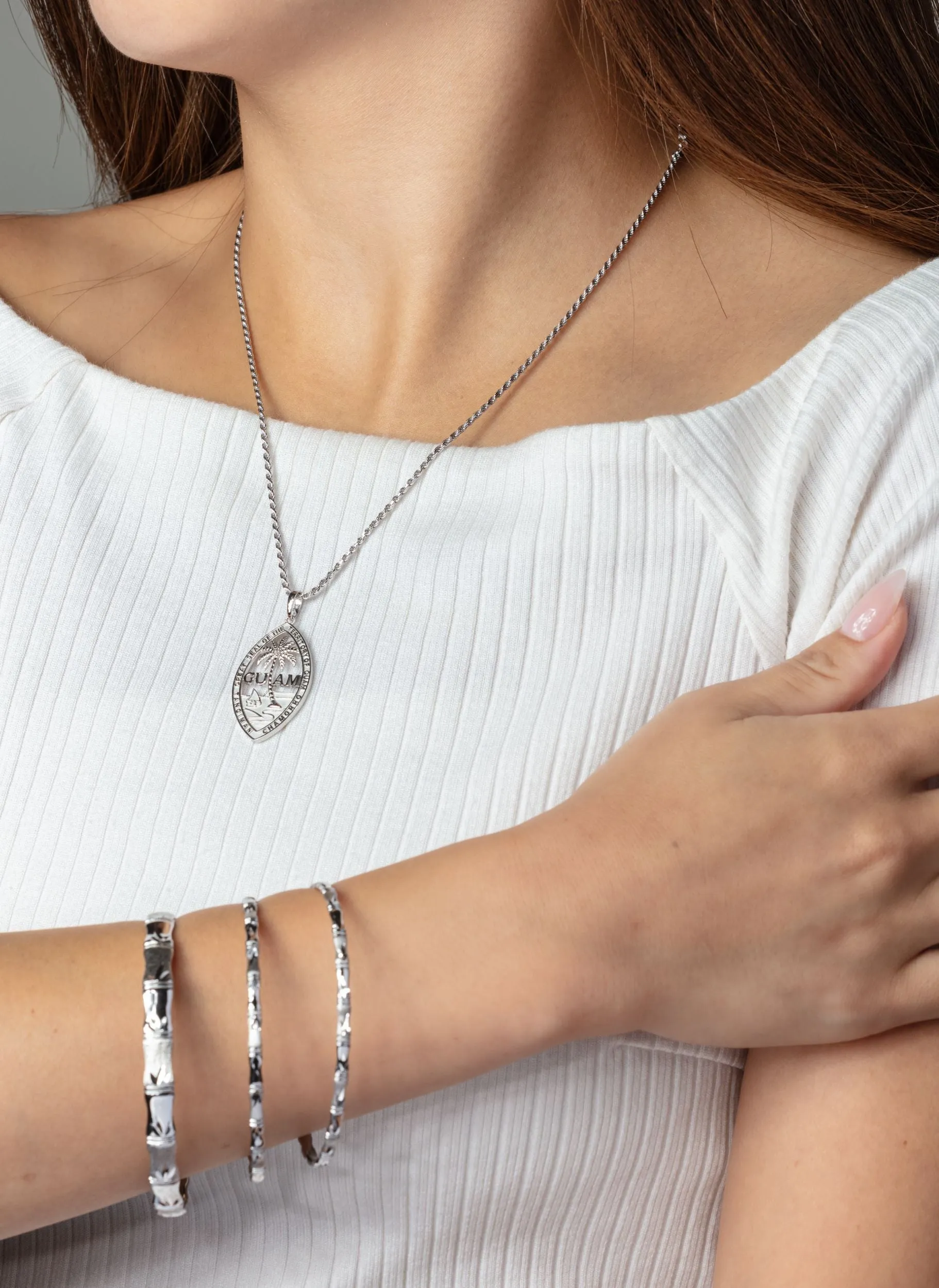 Silver Guam Seal Territory Pendant VINCE