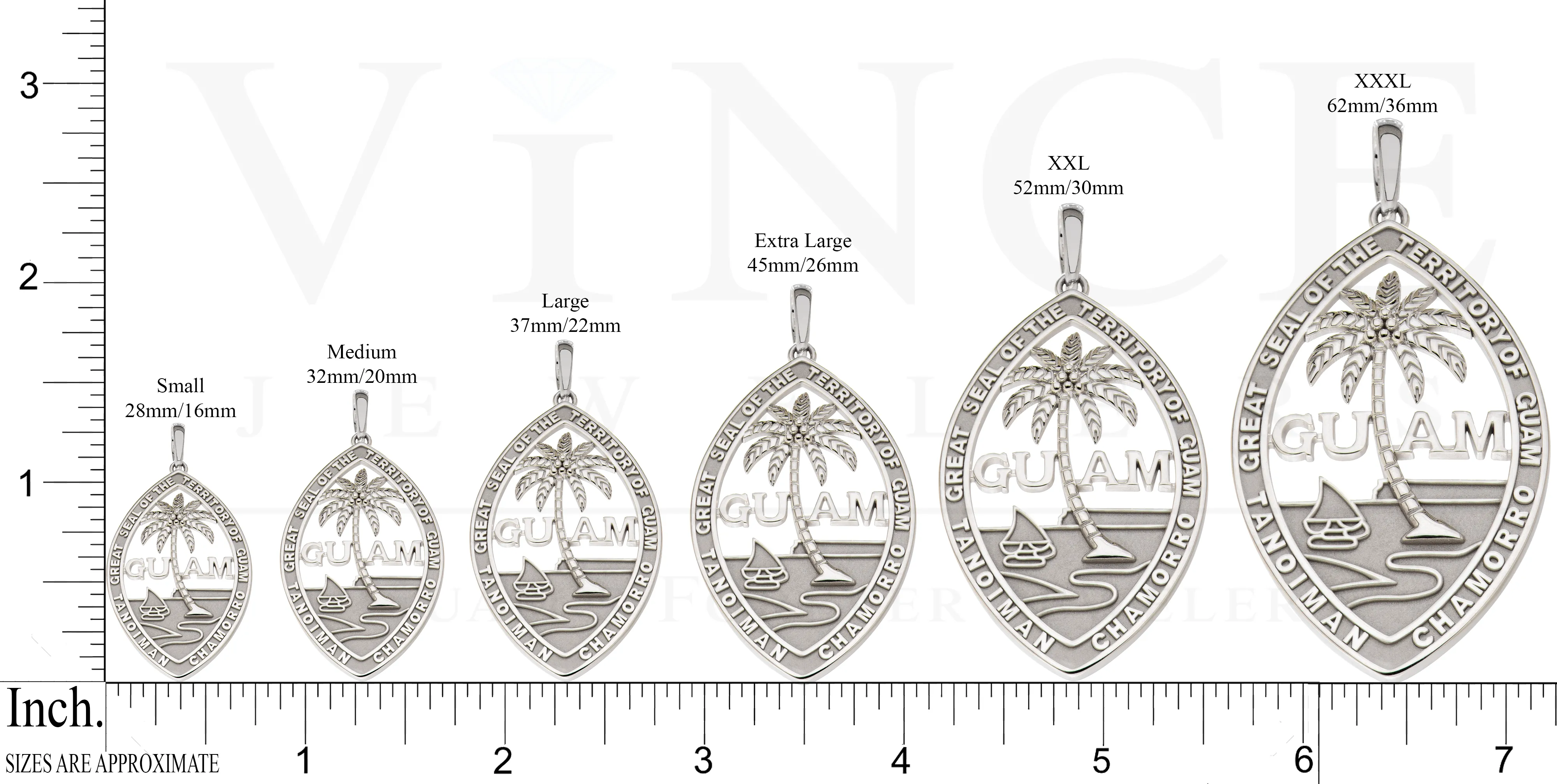 Silver Guam Seal Territory Pendant VINCE