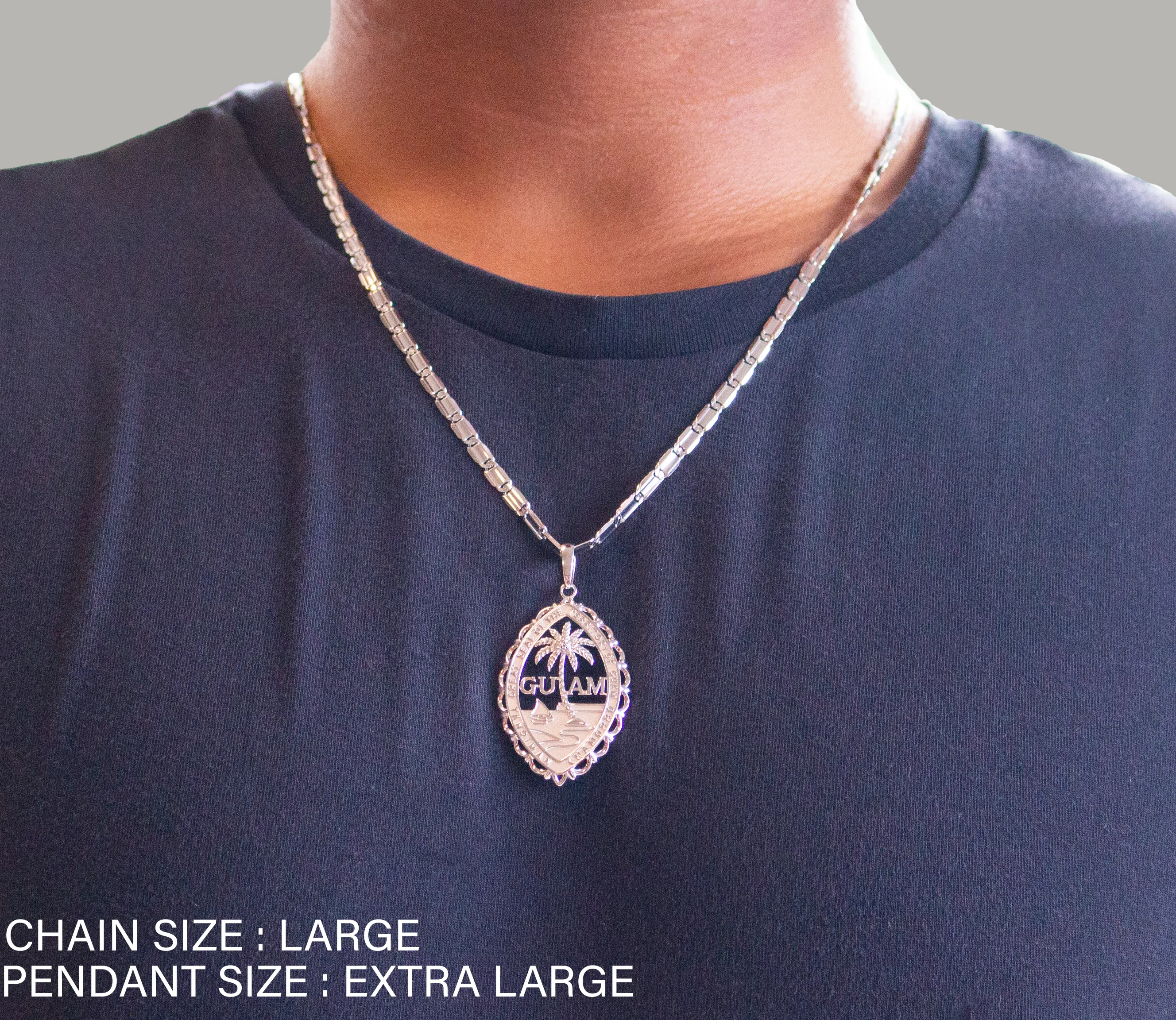 Silver Guam Seal Territory Wave Pendant VINCE
