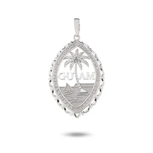 Silver Guam Seal Territory Wave Pendant VINCE