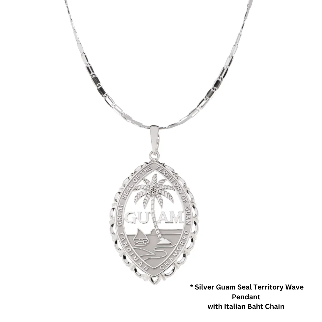 Silver Guam Seal Territory Wave Pendant VINCE