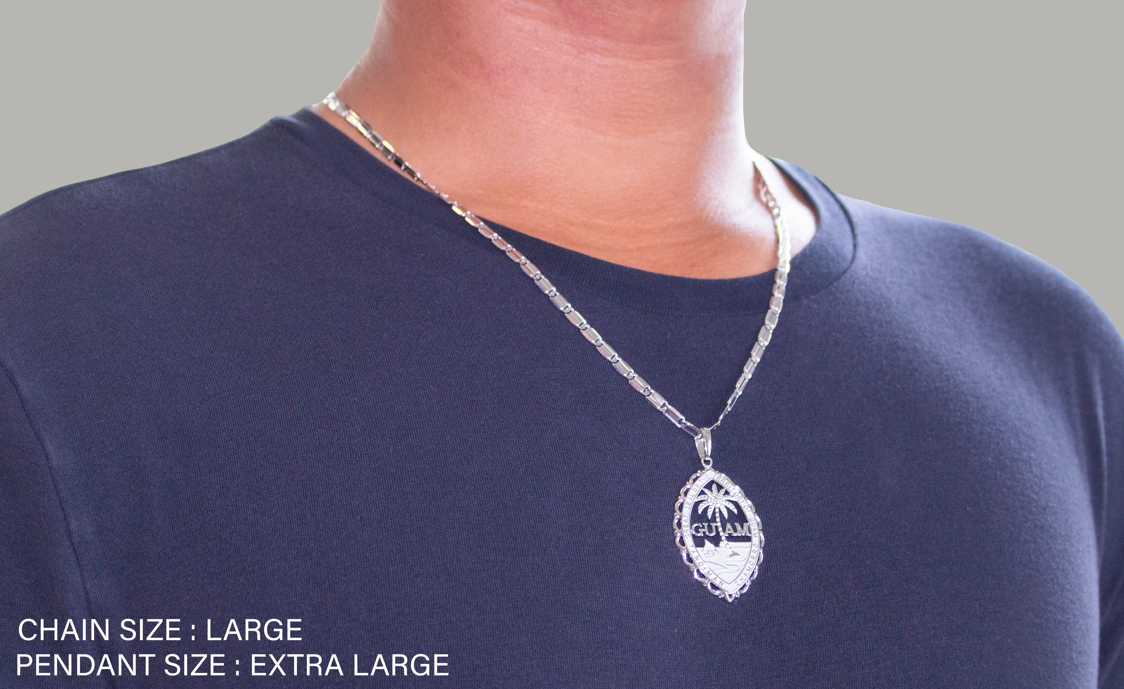 Silver Guam Seal Territory Wave Pendant VINCE
