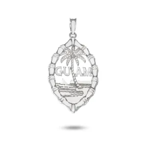 Silver Guam Seal Thick Bamboo Pendant VINCE