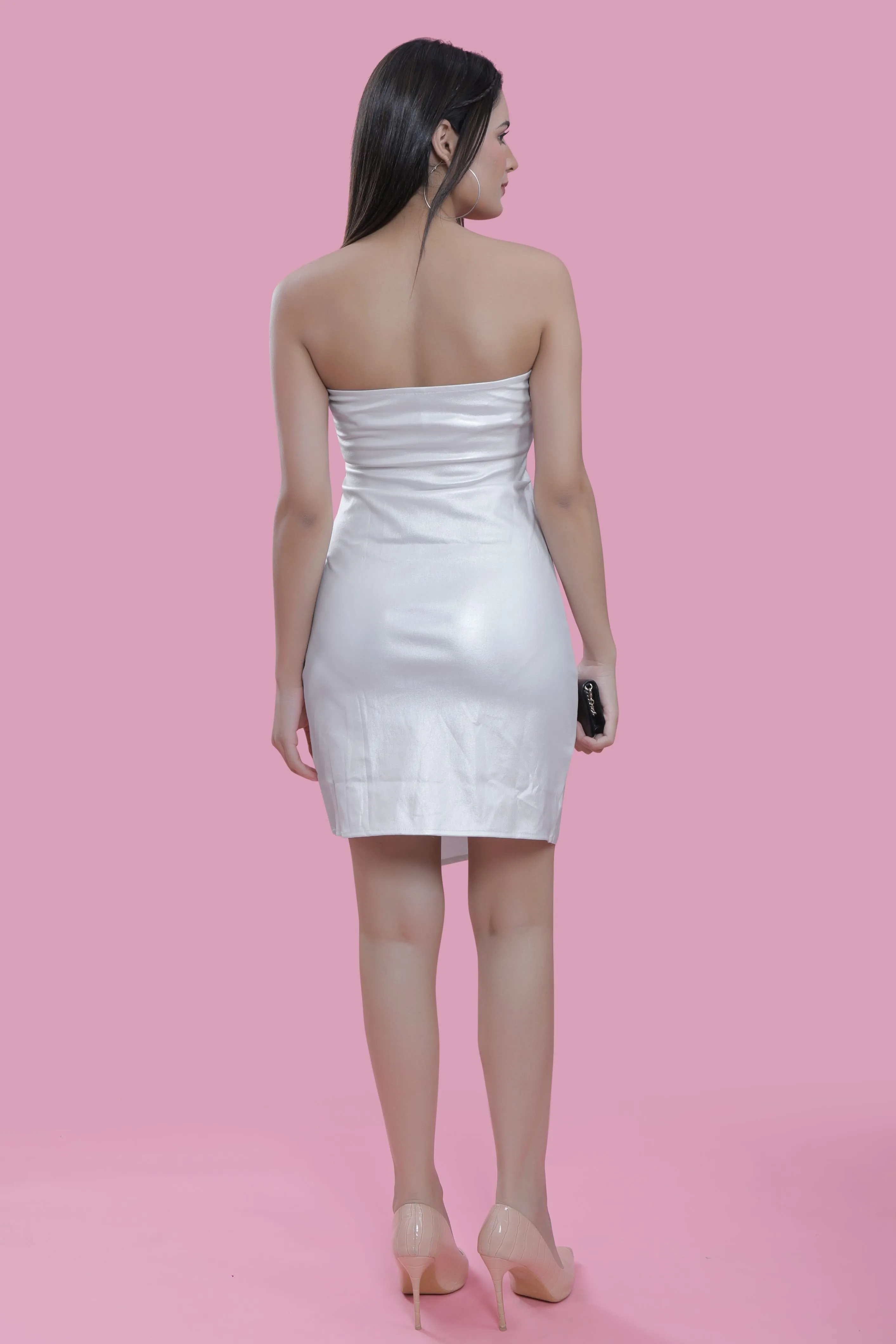 Silver Shimmer Bodycon Party Dress French Theory