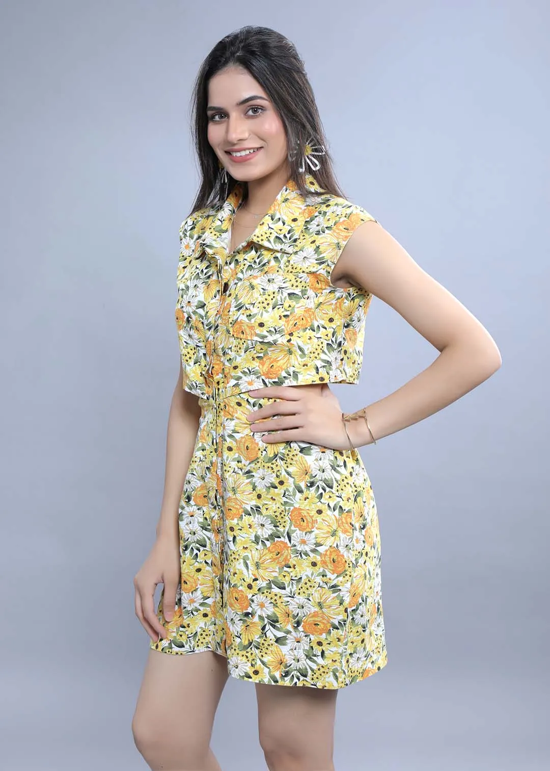 White Printed Women's Shift Dress French Theory
